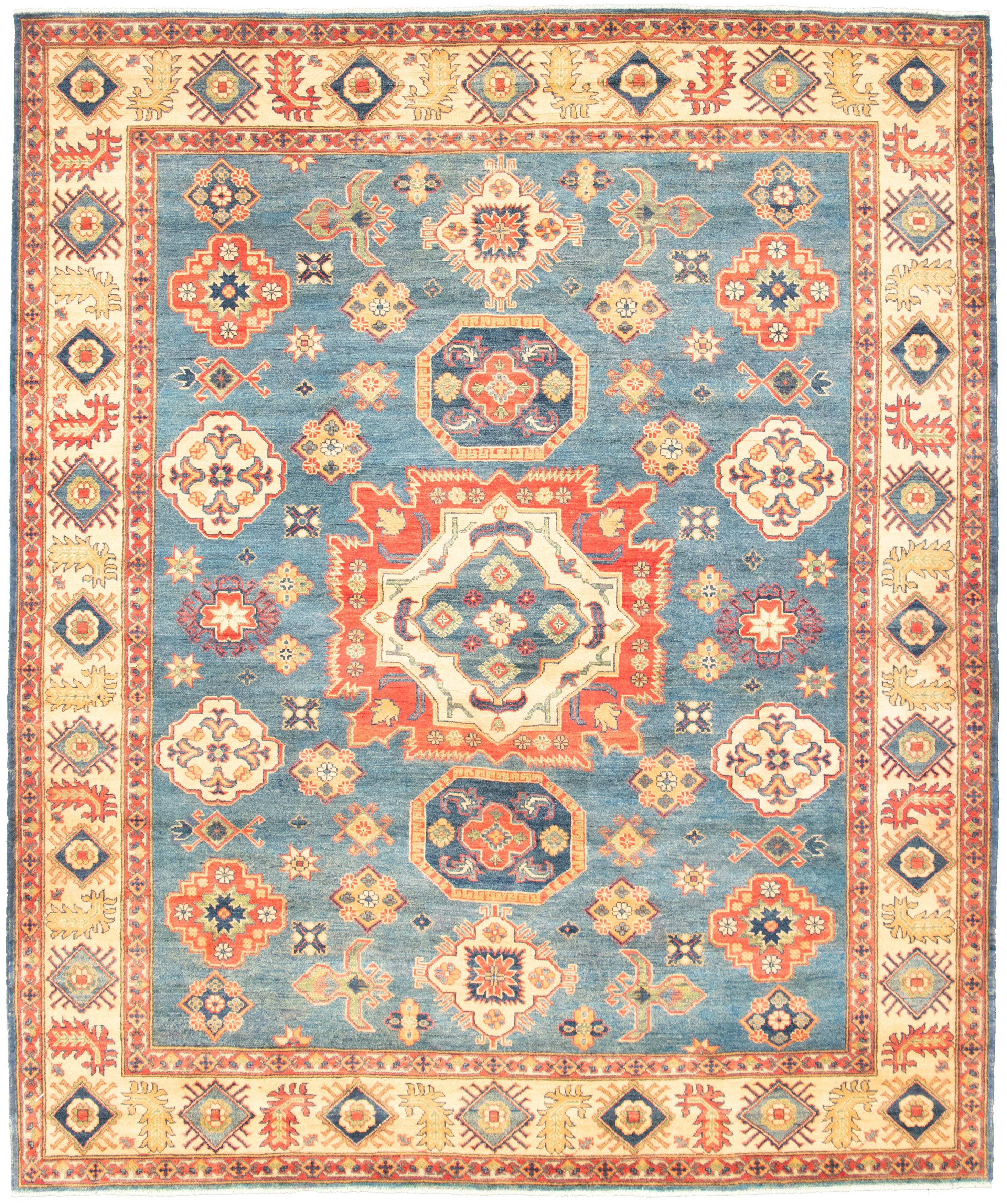 Hand-knotted Finest Gazni Blue  Rug 8'0" x 9'8" Size: 8'0" x 9'8"  