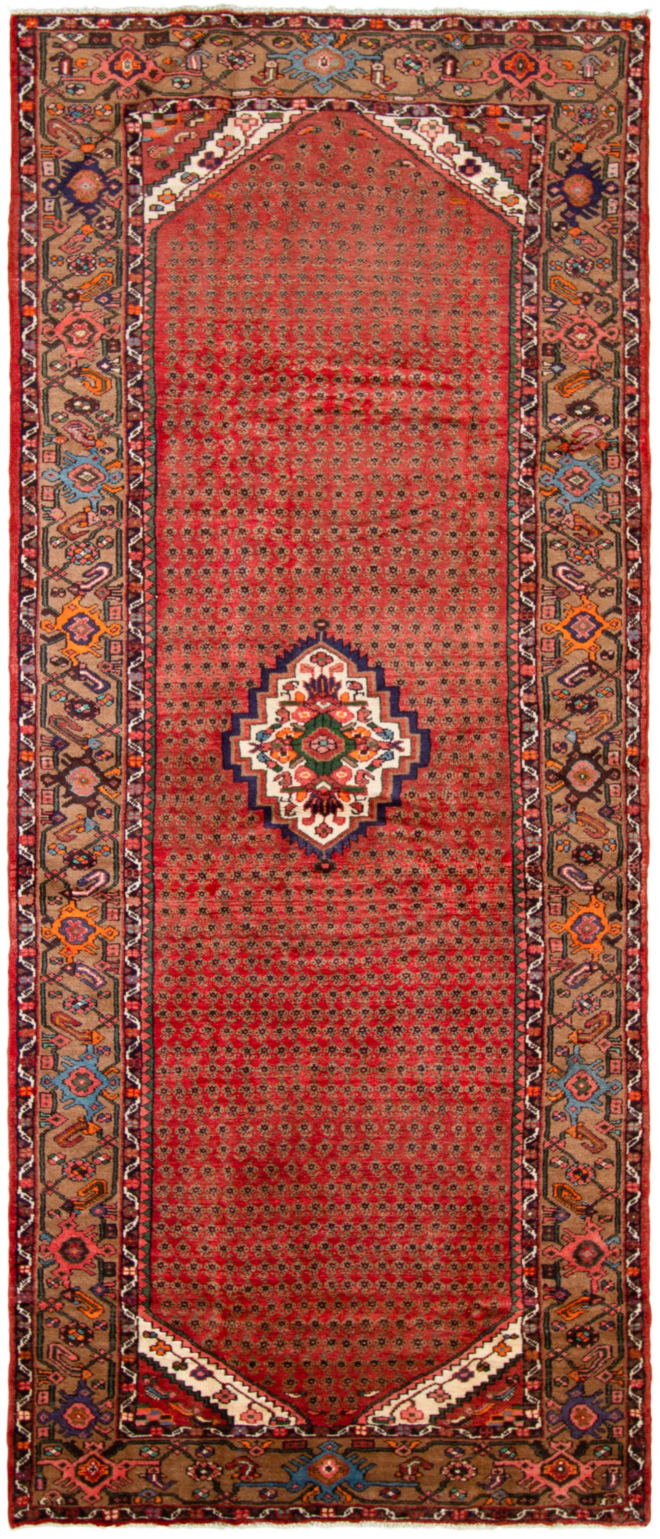 Hand-knotted Hamadan  Wool Rug 4'6" x 10'11" Size: 4'6" x 10'11"  