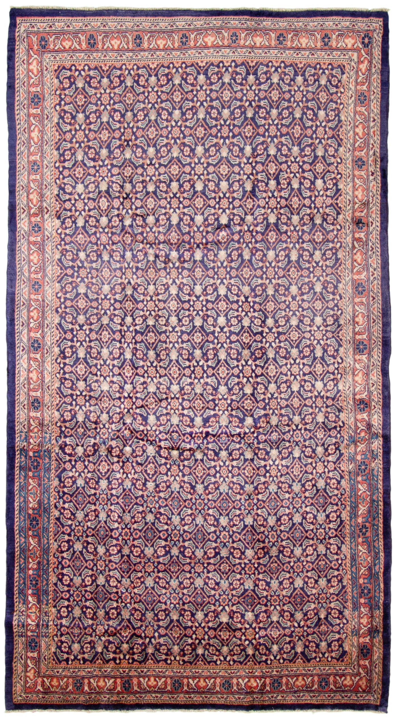 Hand-knotted Mhal Wool Rug 5'5" x 10'2" Size: 5'5" x 10'2"  