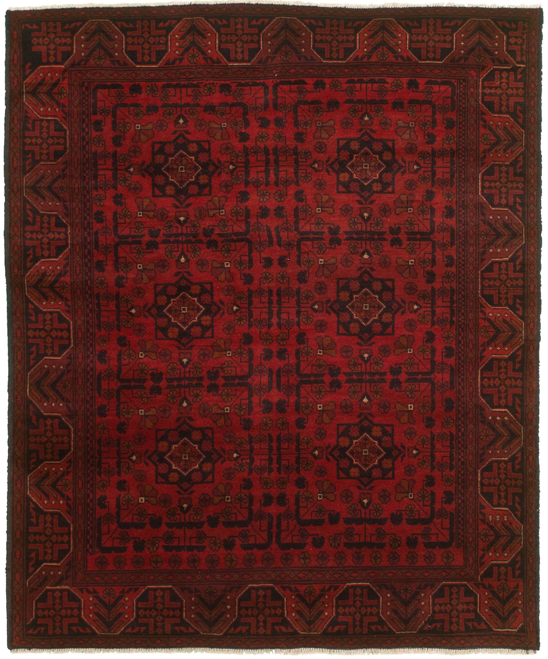 Hand-knotted Finest Khal Mohammadi Red  Rug 5'1" x 6'3" Size: 5'1" x 6'3"  