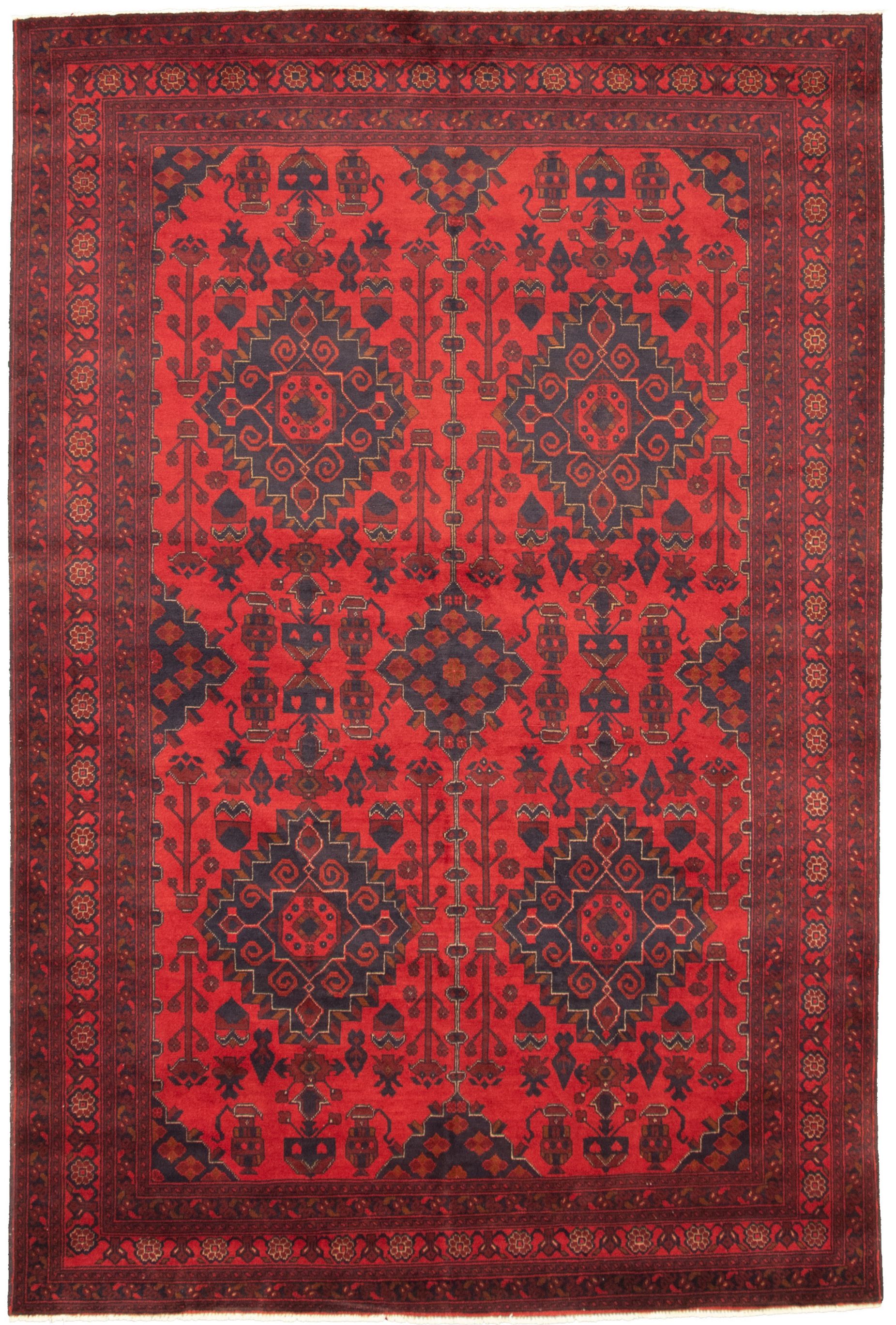 Hand-knotted Finest Khal Mohammadi Red  Rug 6'5" x 9'9" Size: 6'5" x 9'9"  