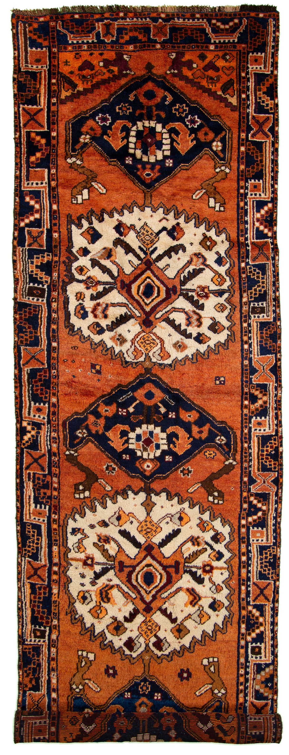 Hand-knotted Hamadan  Wool Rug 4'0" x 13'1" Size: 4'0" x 13'1"  