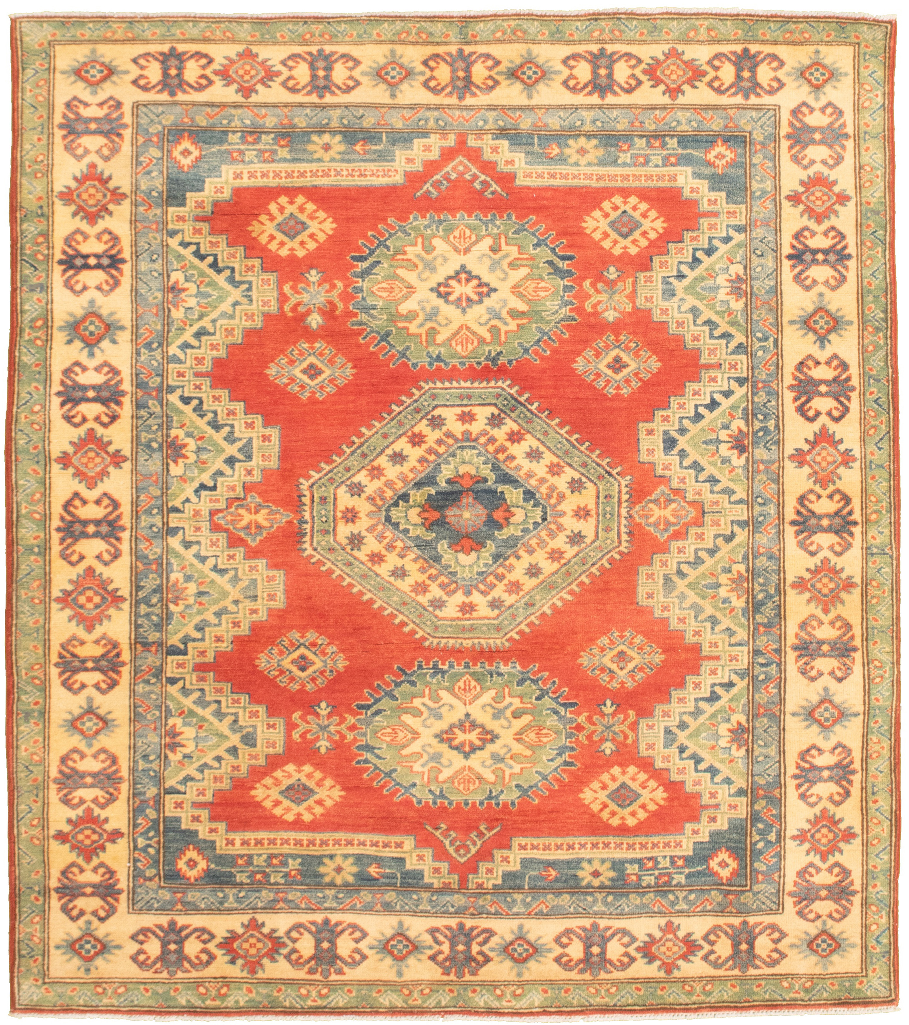 Hand-knotted Finest Gazni Red  Rug 5'3" x 5'11" Size: 5'3" x 5'11"  