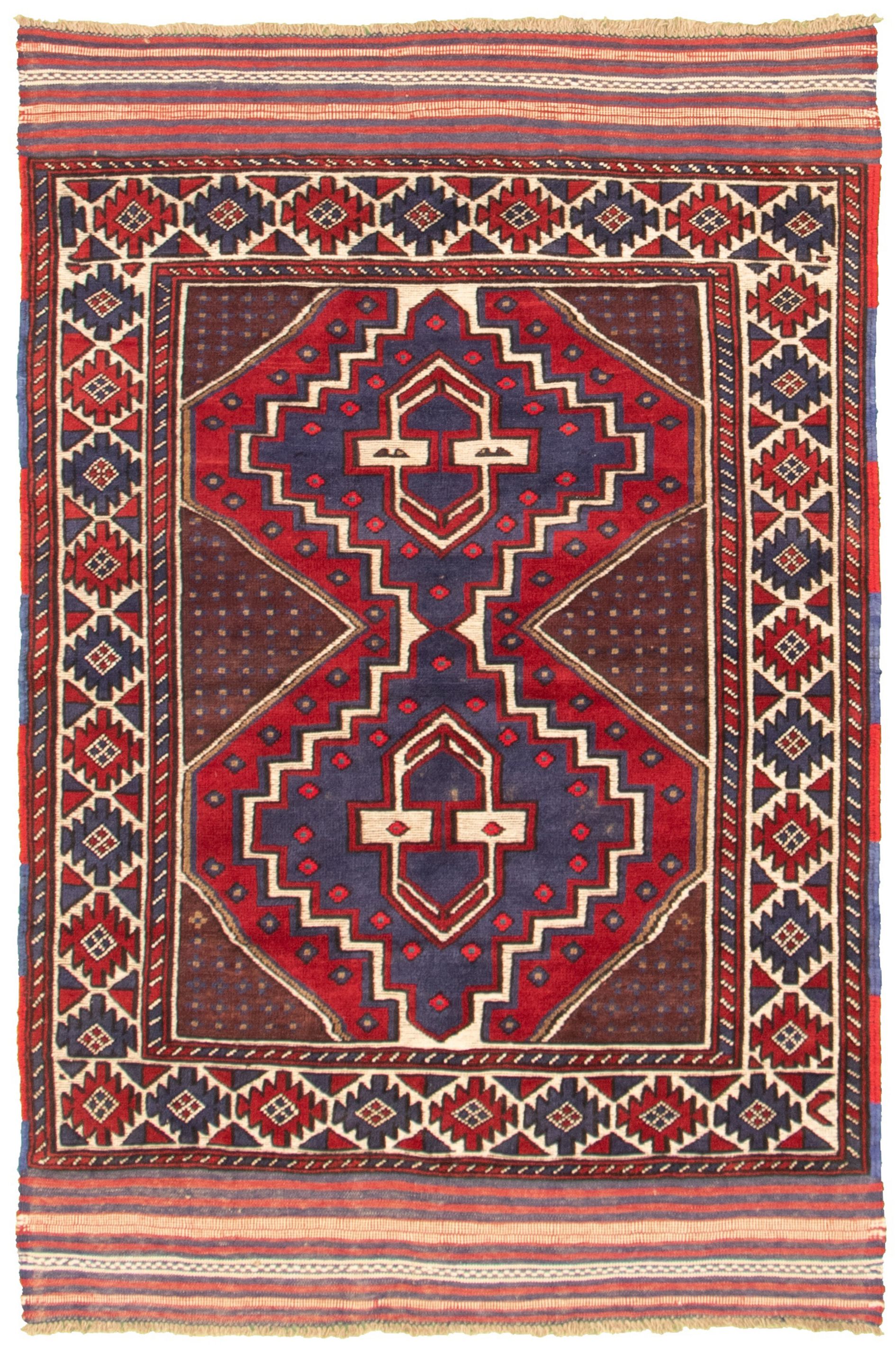 Hand-knotted Tajik Caucasian Red Wool Rug 4'0" x 6'0" Size: 4'0" x 6'0"  