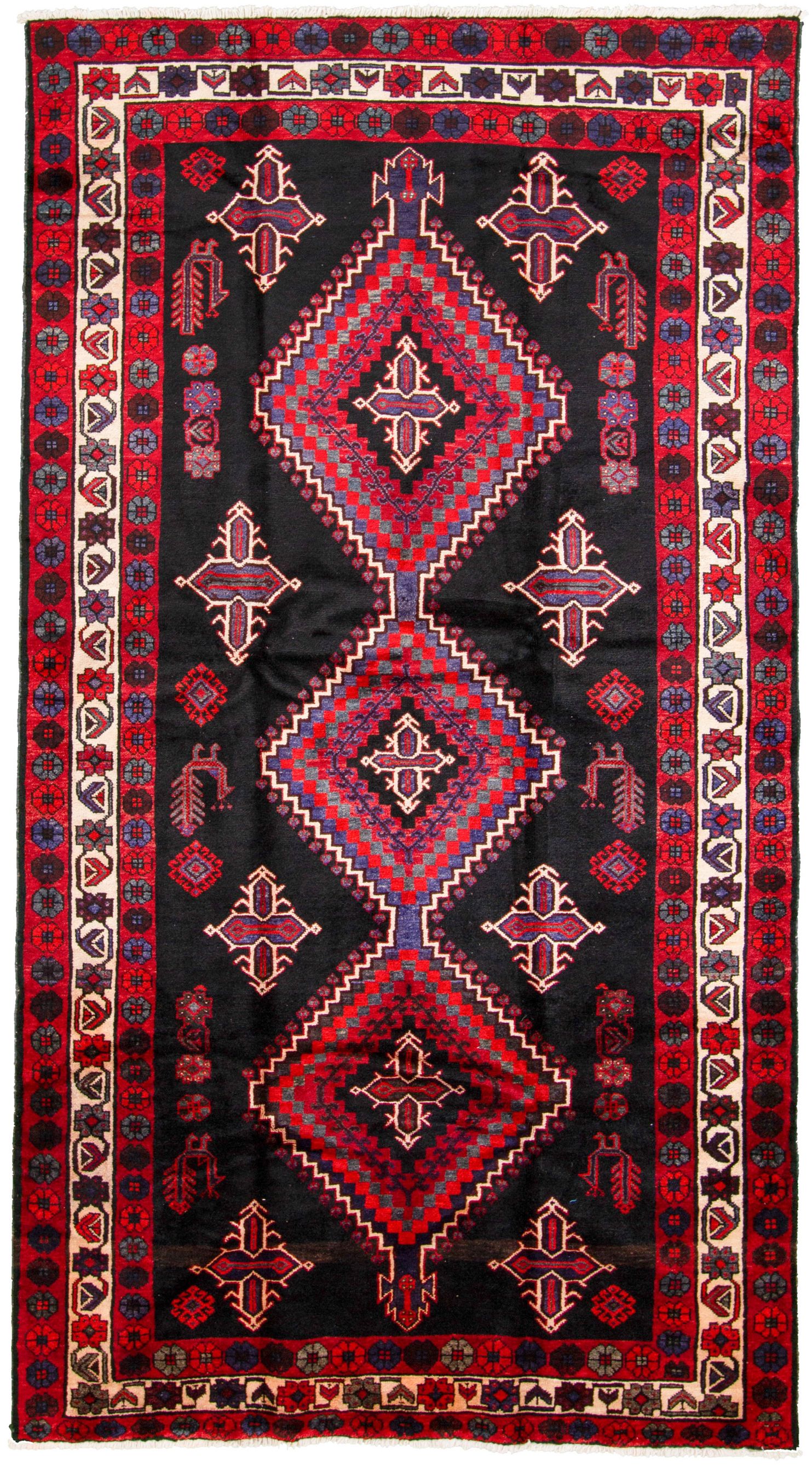 Hand-knotted Hamadan  Wool Rug 5'2" x 9'7"  Size: 5'2" x 9'7"  