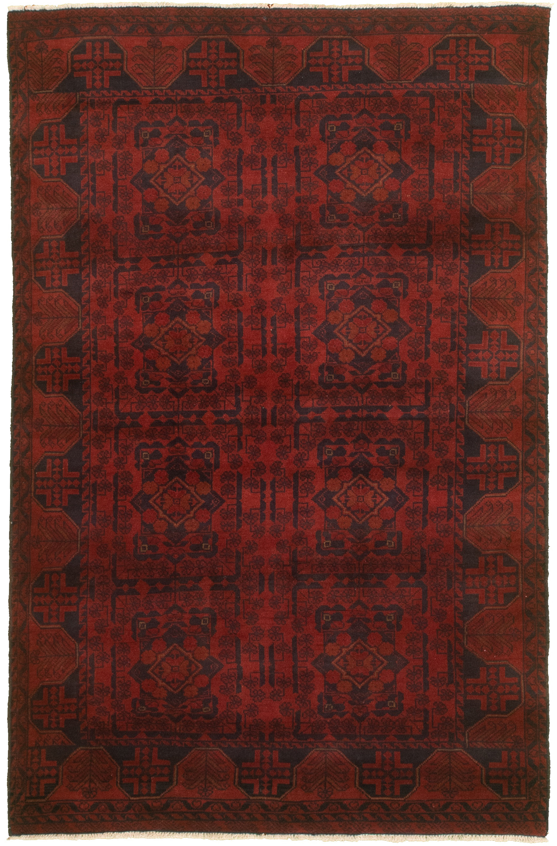 Hand-knotted Finest Khal Mohammadi Red  Rug 4'0" x 6'3"  Size: 4'0" x 6'3"  