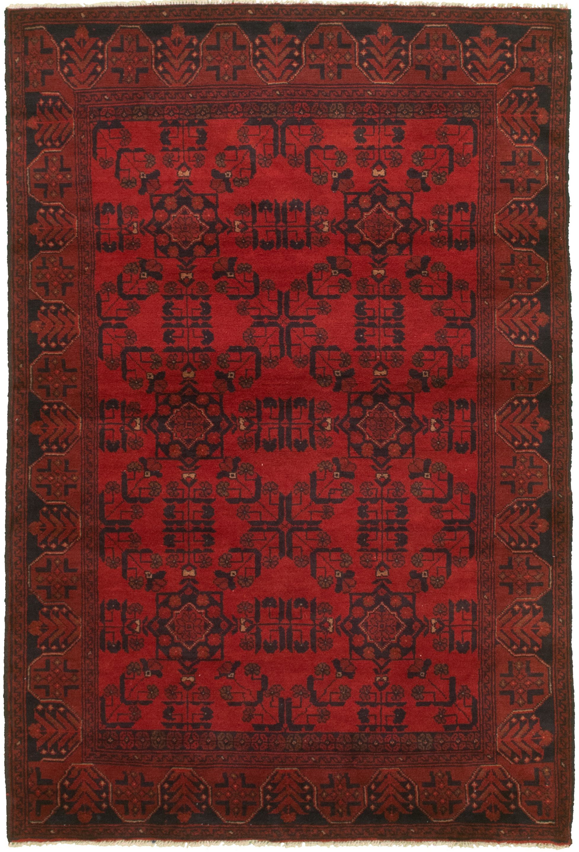 Hand-knotted Finest Khal Mohammadi Red  Rug 4'2" x 6'6" Size: 4'2" x 6'6"  