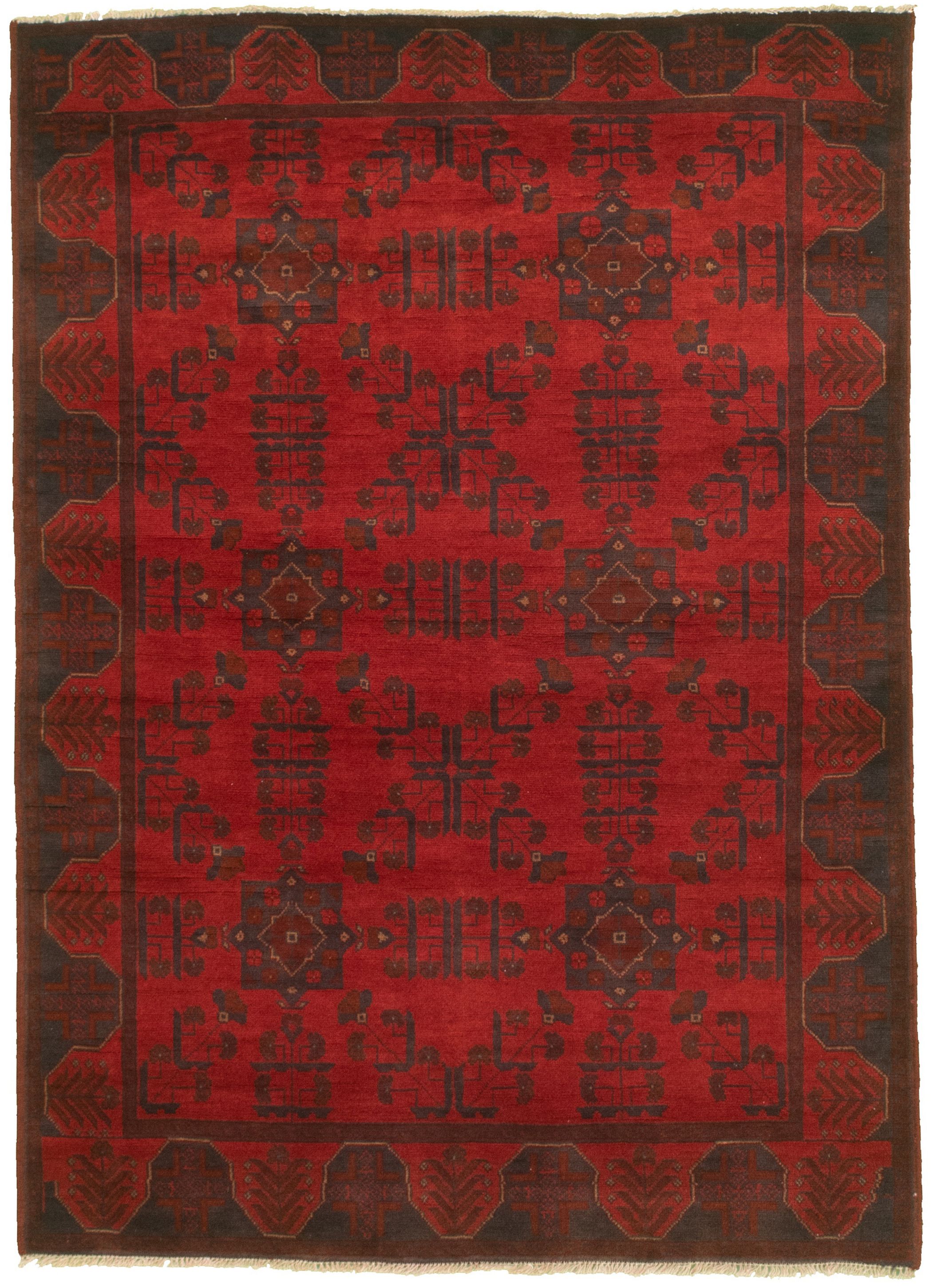 Hand-knotted Finest Khal Mohammadi Red  Rug 4'3" x 6'1" Size: 4'3" x 6'1"  
