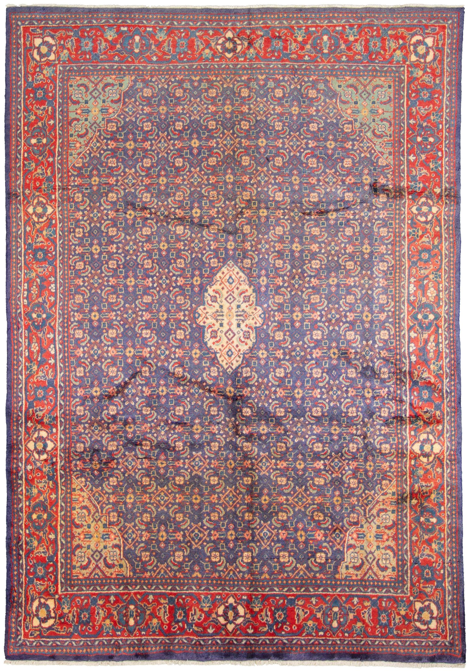 Hand-knotted Mahal  Wool Rug 6'9" x 9'7" Size: 6'9" x 9'7"  