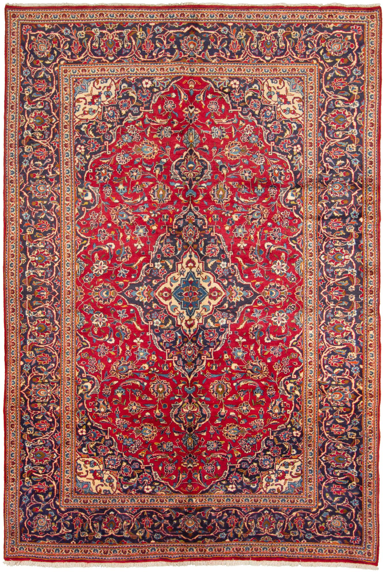 Hand-knotted Kashan  Wool Rug 6'8" x 10'0" Size: 6'8" x 10'0"  