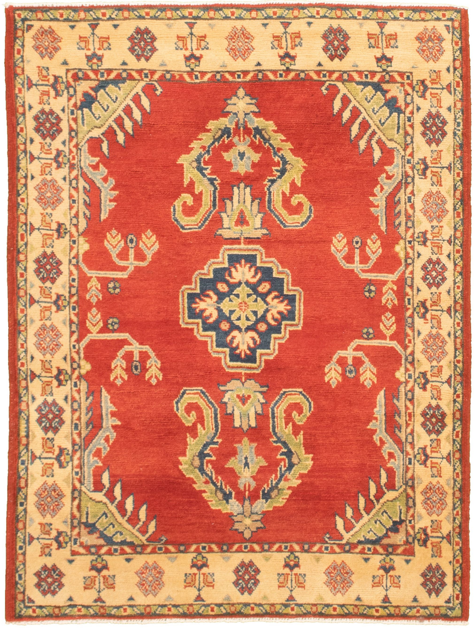 Hand-knotted Finest Gazni Red  Rug 3'10" x 5'2" Size: 3'10" x 5'2"  
