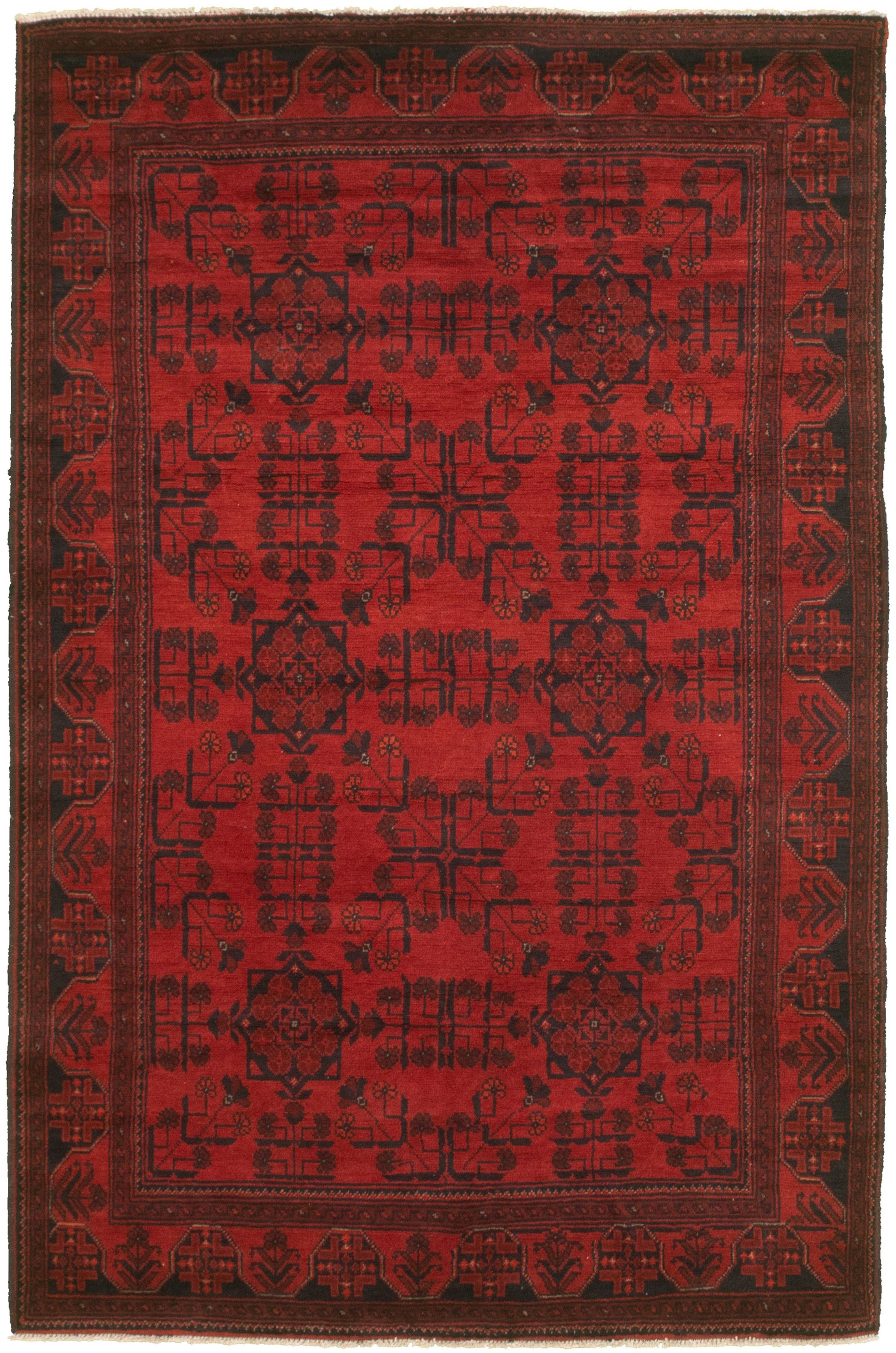 Hand-knotted Finest Khal Mohammadi Red  Rug 4'3" x 6'6"  Size: 4'3" x 6'6"  