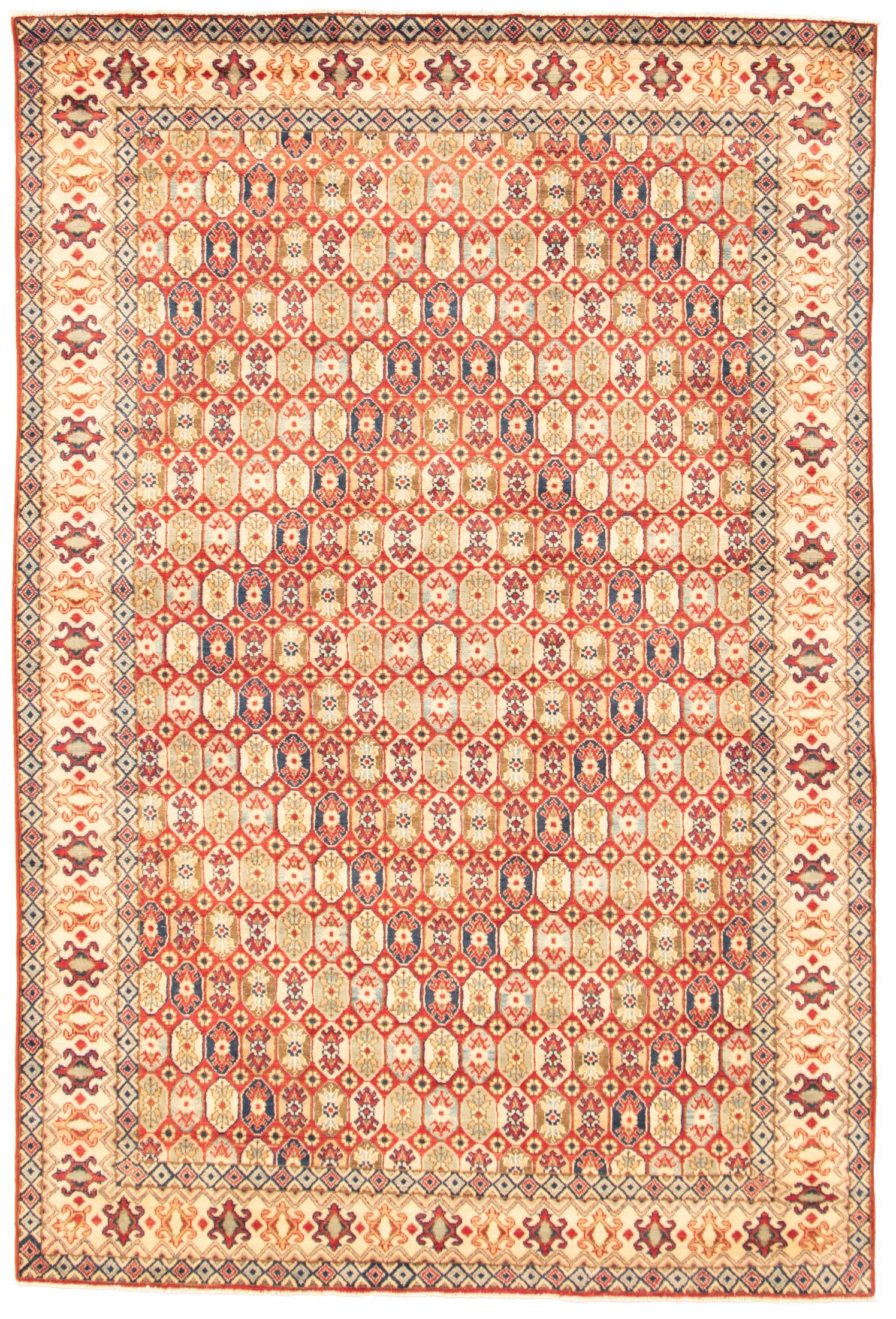 Hand-knotted Finest Gazni Red  Rug 6'4" x 9'7" Size: 6'4" x 9'7"  