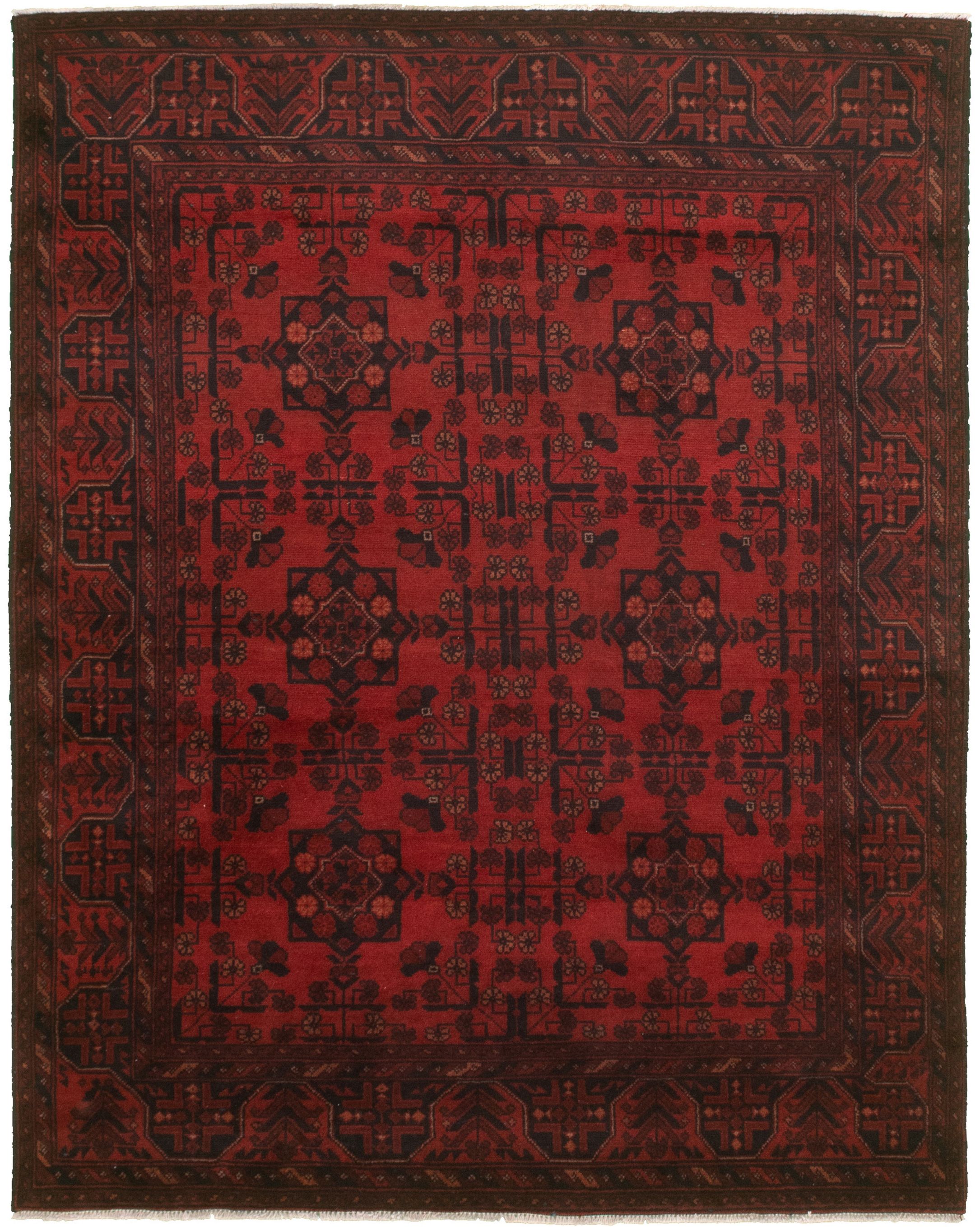 Hand-knotted Finest Khal Mohammadi Red  Rug 4'10" x 6'4" Size: 4'10" x 6'4"  