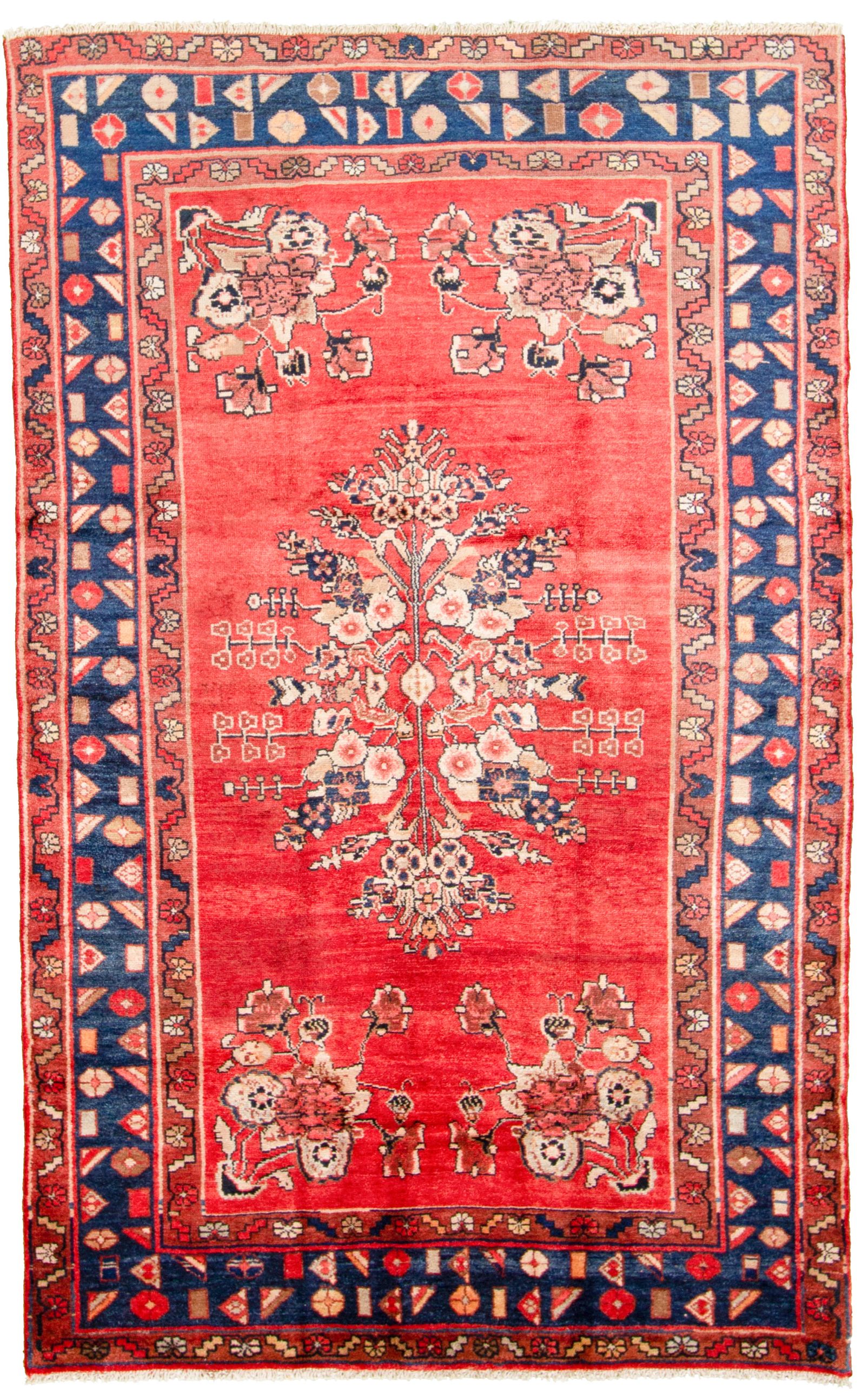 Hand-knotted Hamadan  Wool Rug 4'10" x 8'2"  Size: 4'10" x 8'2"  