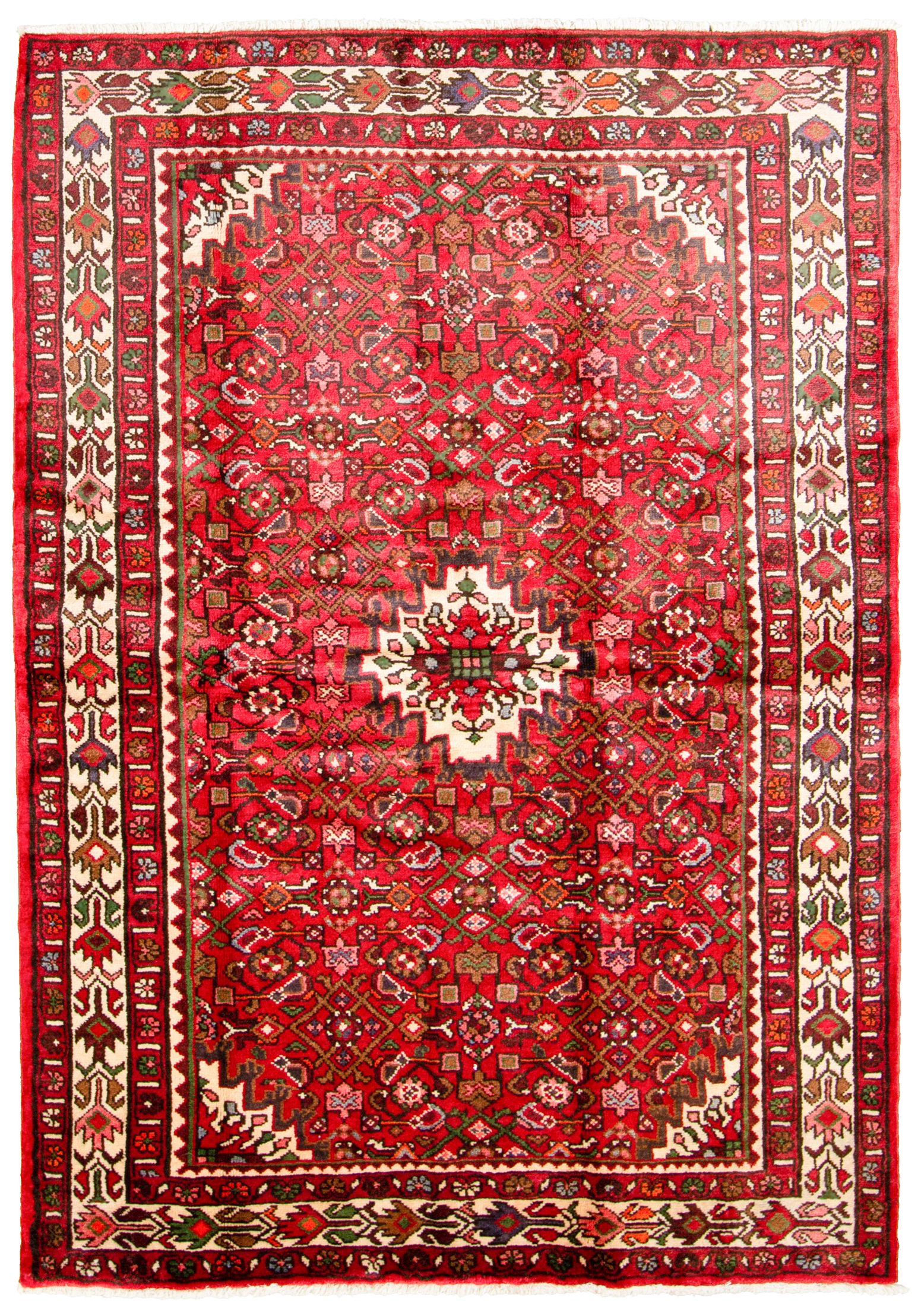 Hand-knotted Hamadan  Wool Rug 4'7" x 6'8"  Size: 4'7" x 6'8"  