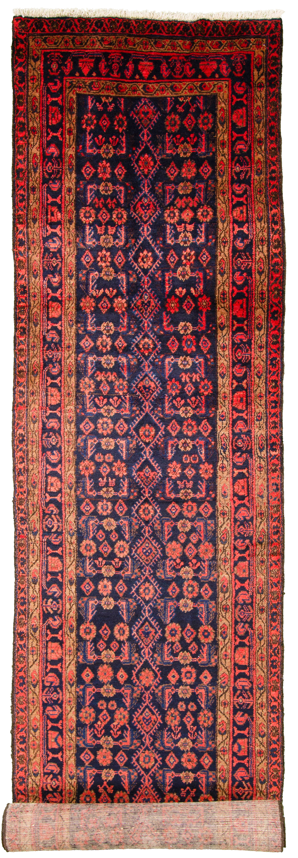 Hand-knotted Hamadan  Wool Rug 3'3" x 16'5" Size: 3'3" x 16'5"  