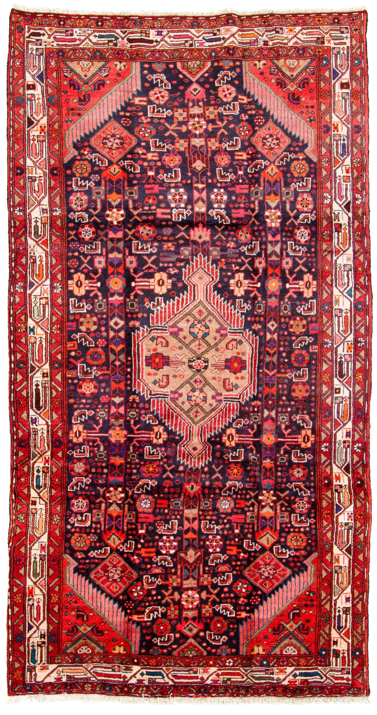 Hand-knotted Hamadan  Wool Rug 4'11" x 9'3"  Size: 4'11" x 9'3"  