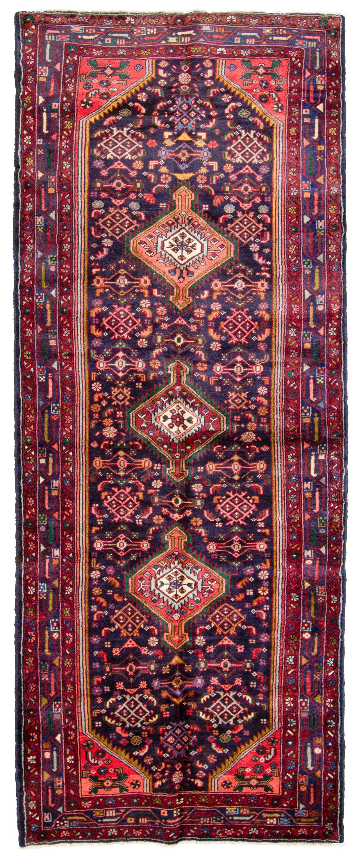 Hand-knotted Hamadan  Wool Rug 3'10" x 9'9"  Size: 3'10" x 9'9"  