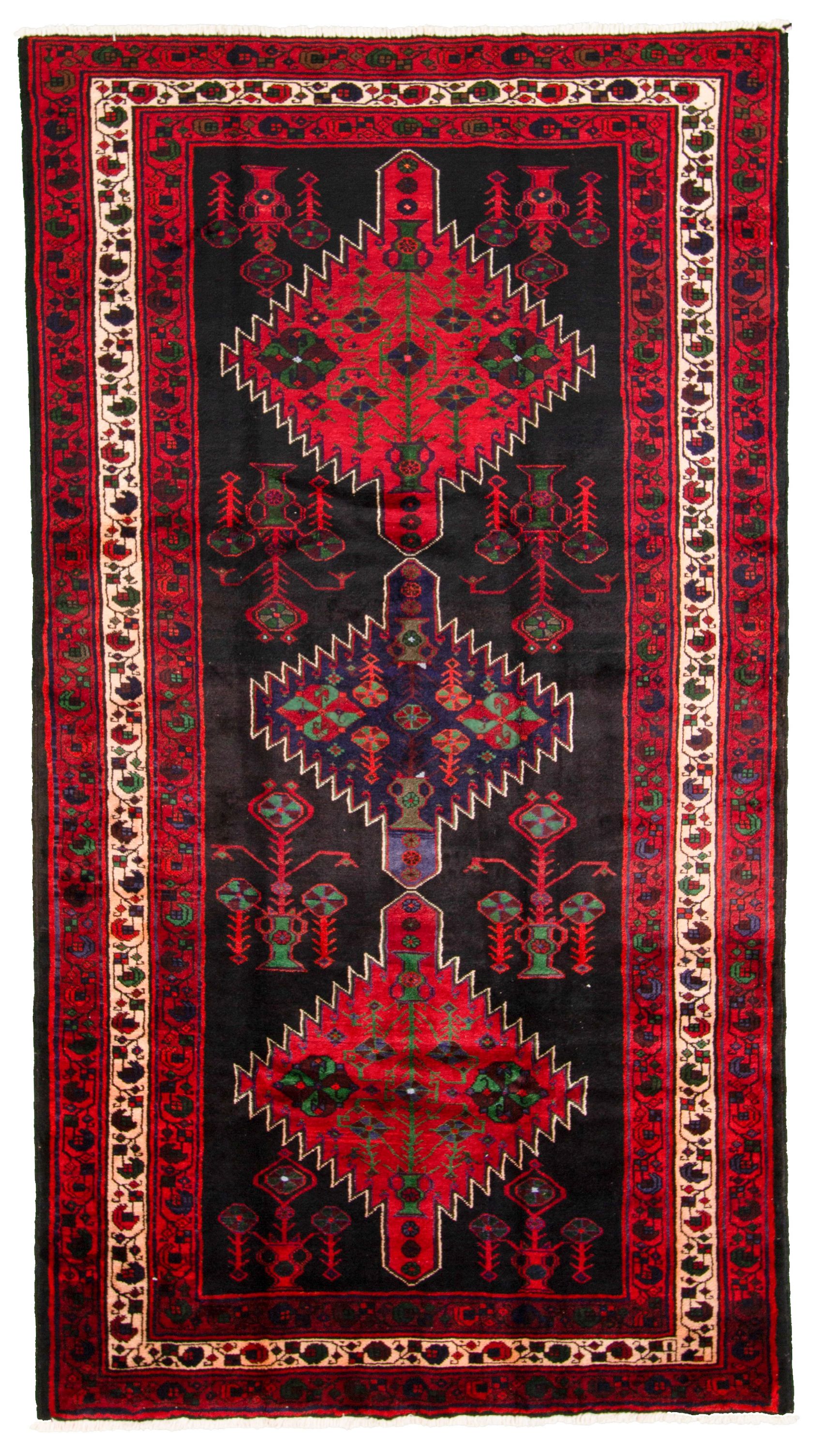 Hand-knotted Hamadan  Wool Rug 5'1" x 8'10"  Size: 5'1" x 8'10"  