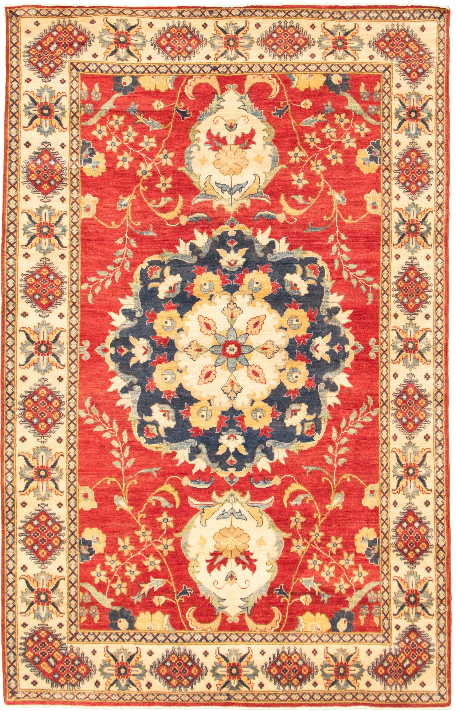 Hand-knotted Finest Gazni Red  Rug 5'11" x 9'7" Size: 5'11" x 9'7"  