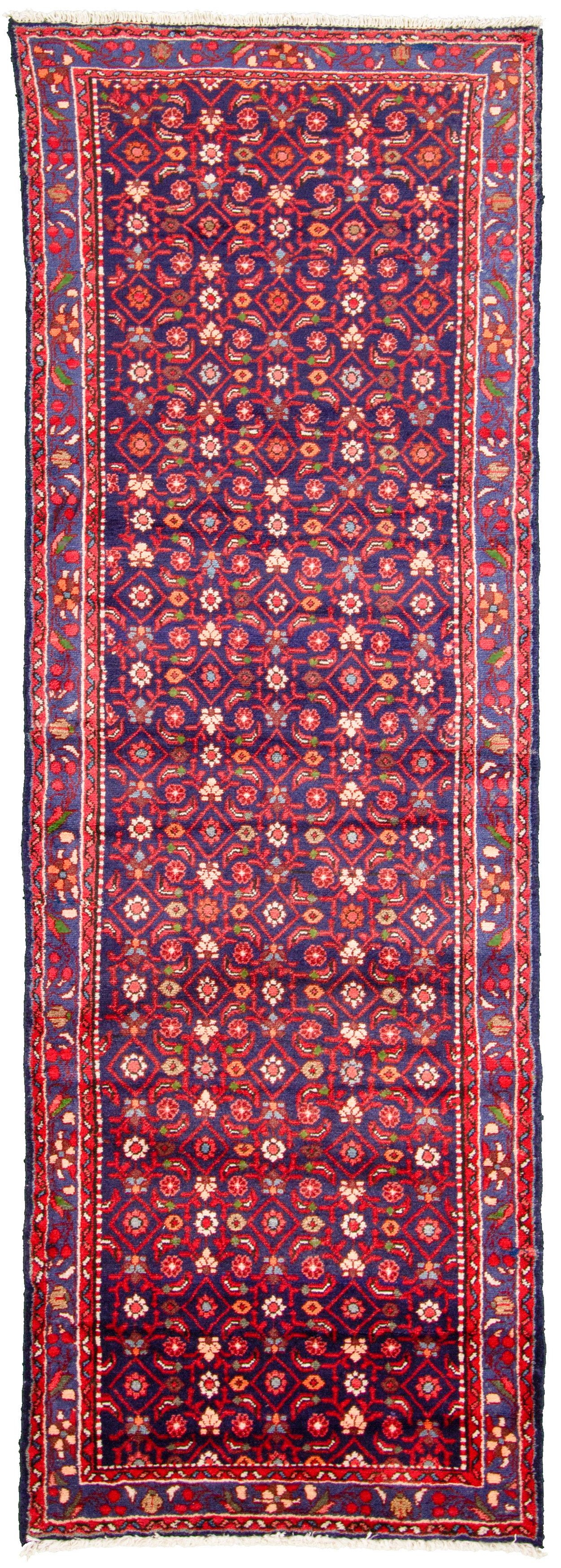 Hand-knotted Hamadan  Wool Rug 3'2" x 9'3" Size: 3'2" x 9'3"  
