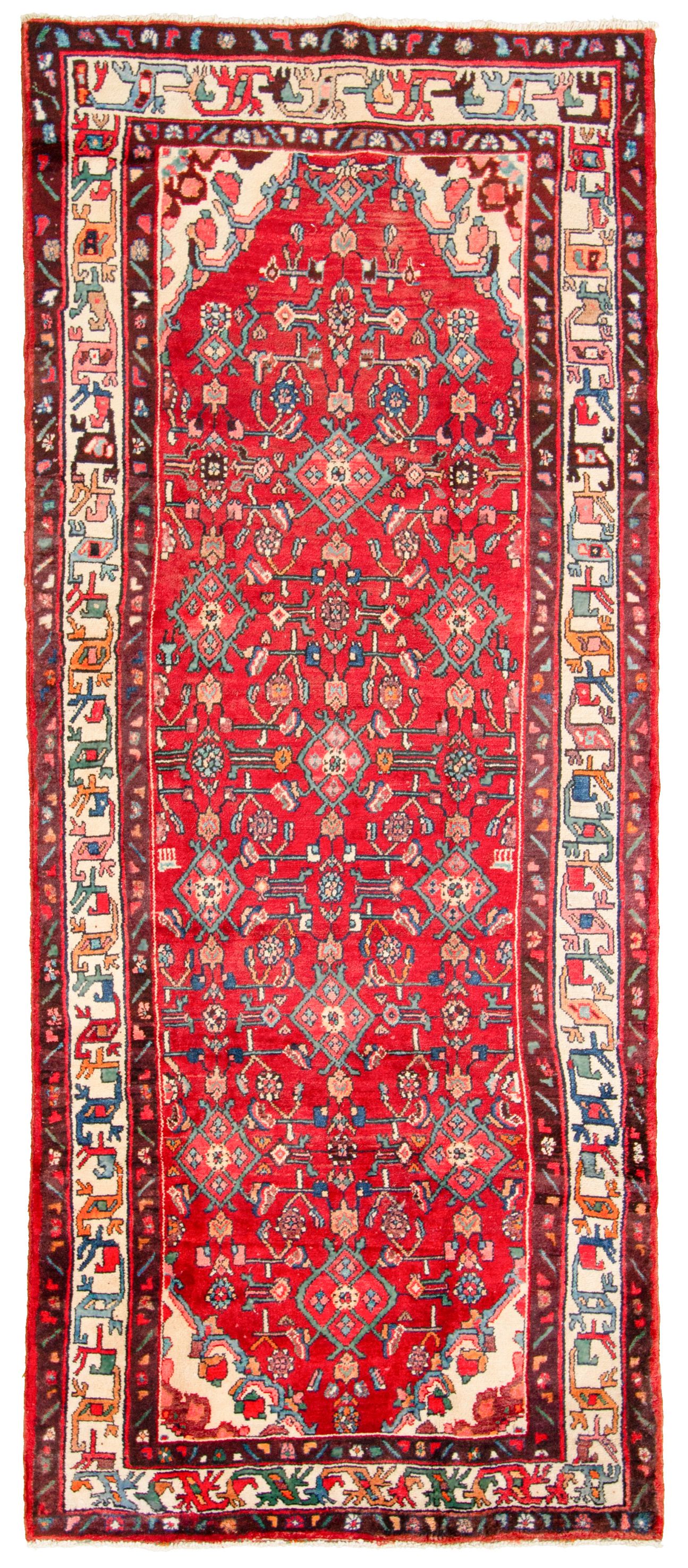 Hand-knotted Hamadan  Wool Rug 4'3" x 9'11" Size: 4'3" x 9'11"  