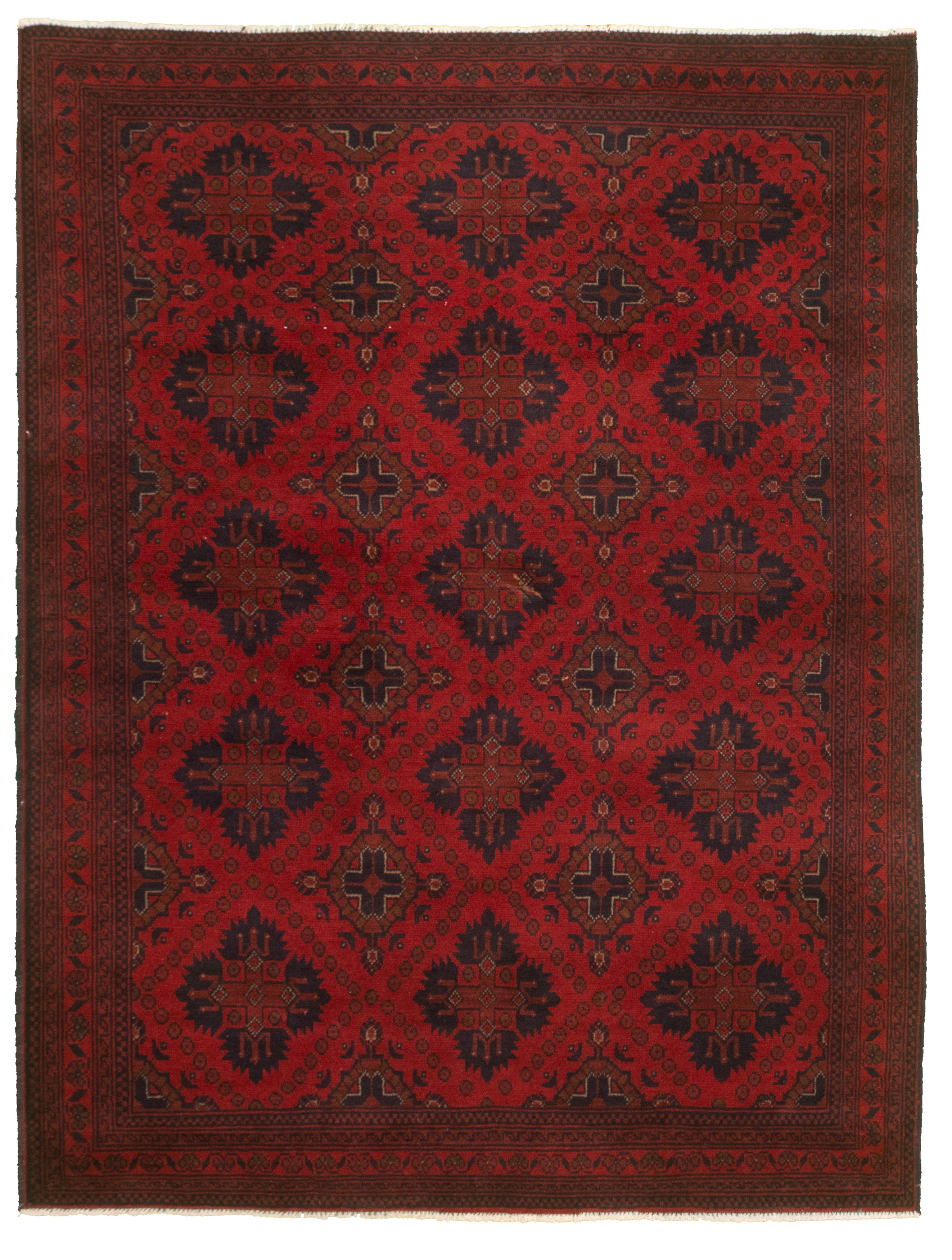 Hand-knotted Finest Khal Mohammadi Red  Rug 4'11" x 6'8" Size: 4'11" x 6'8"  