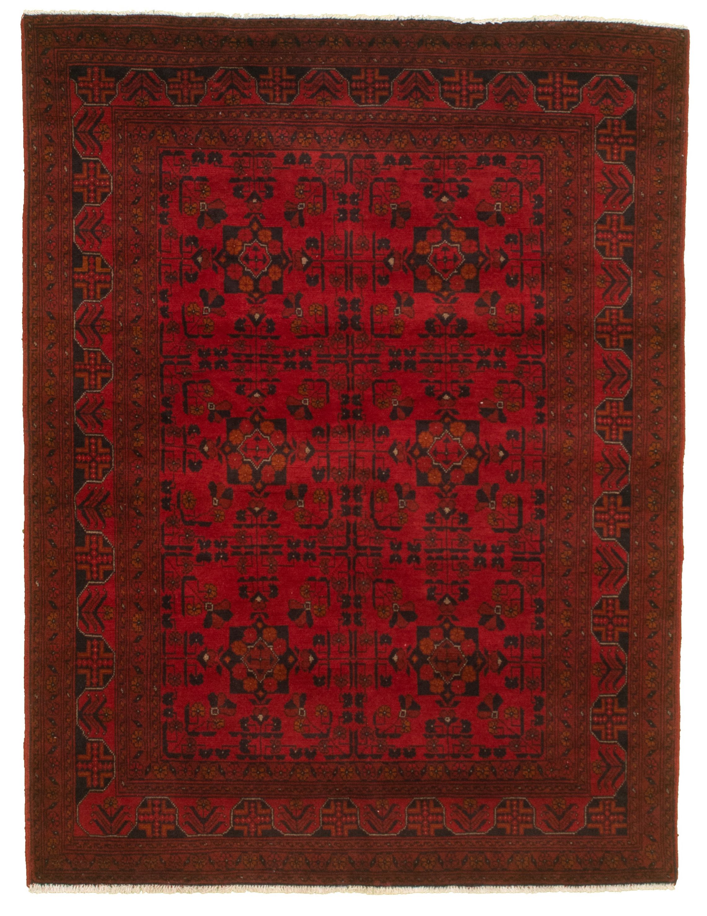 Hand-knotted Finest Khal Mohammadi Red  Rug 4'10" x 6'7" Size: 4'10" x 6'7"  