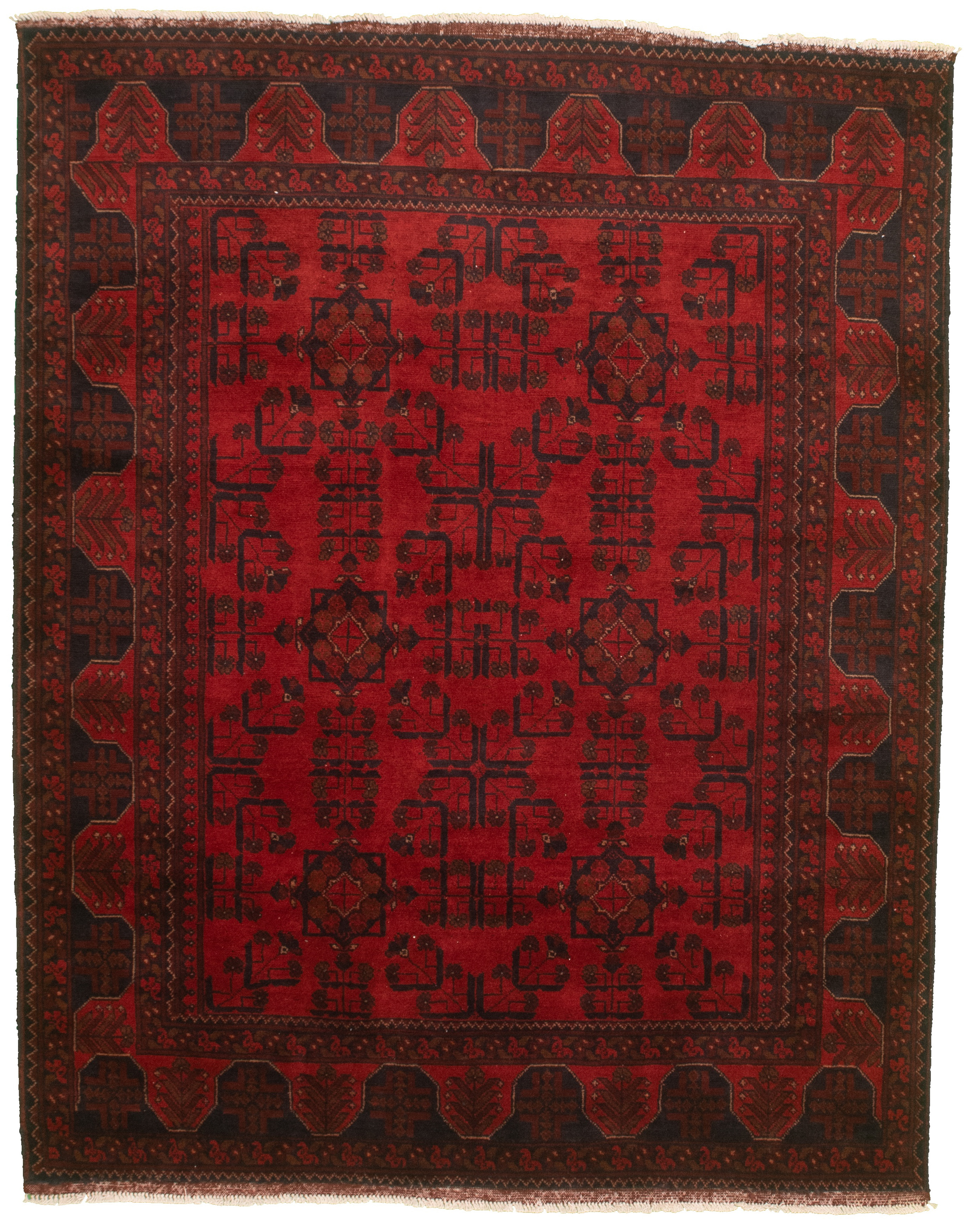 Hand-knotted Finest Khal Mohammadi Red  Rug 5'1" x 6'5" Size: 5'1" x 6'5"  