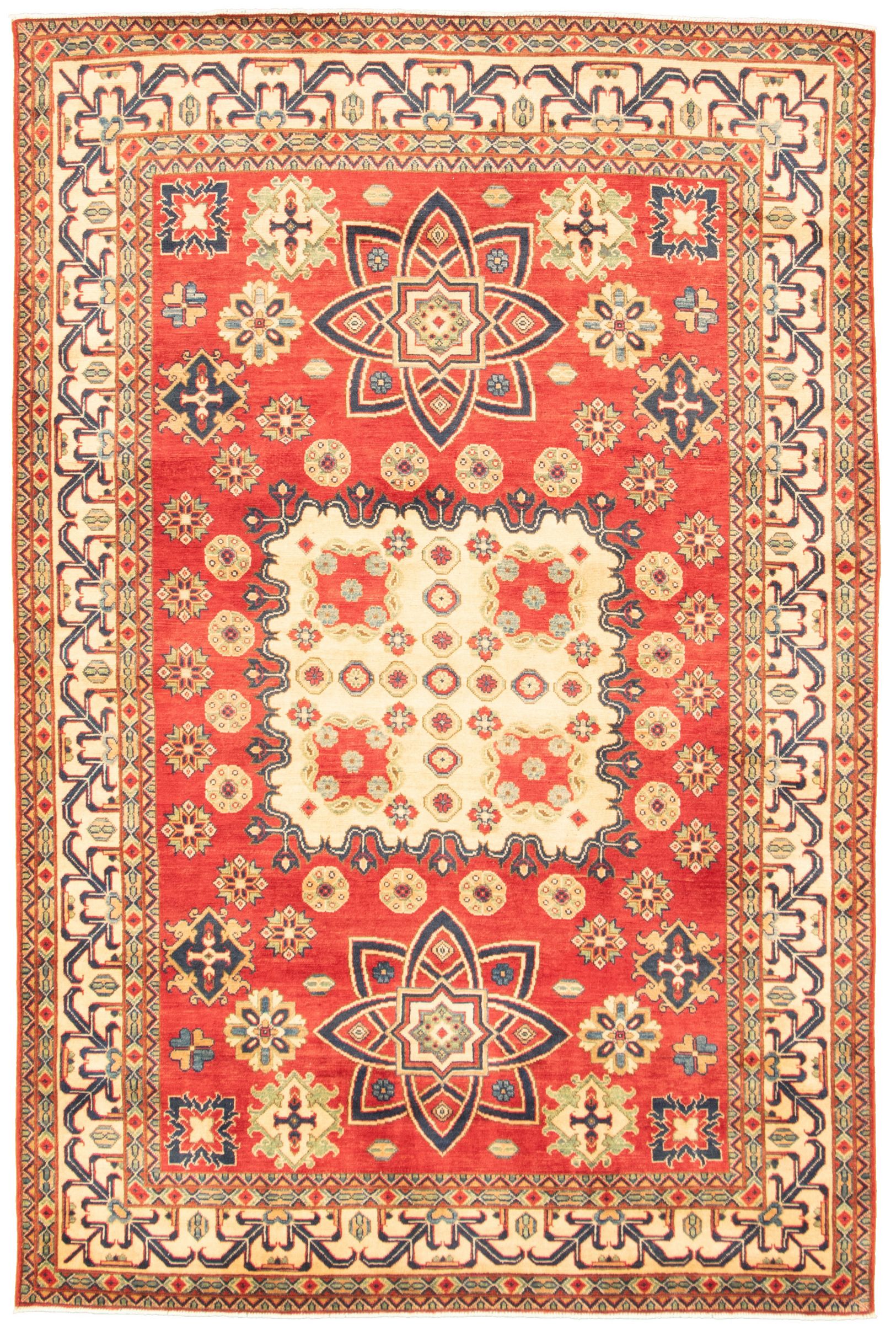 Hand-knotted Finest Gazni Red  Rug 6'6" x 9'10" Size: 6'6" x 9'10"  