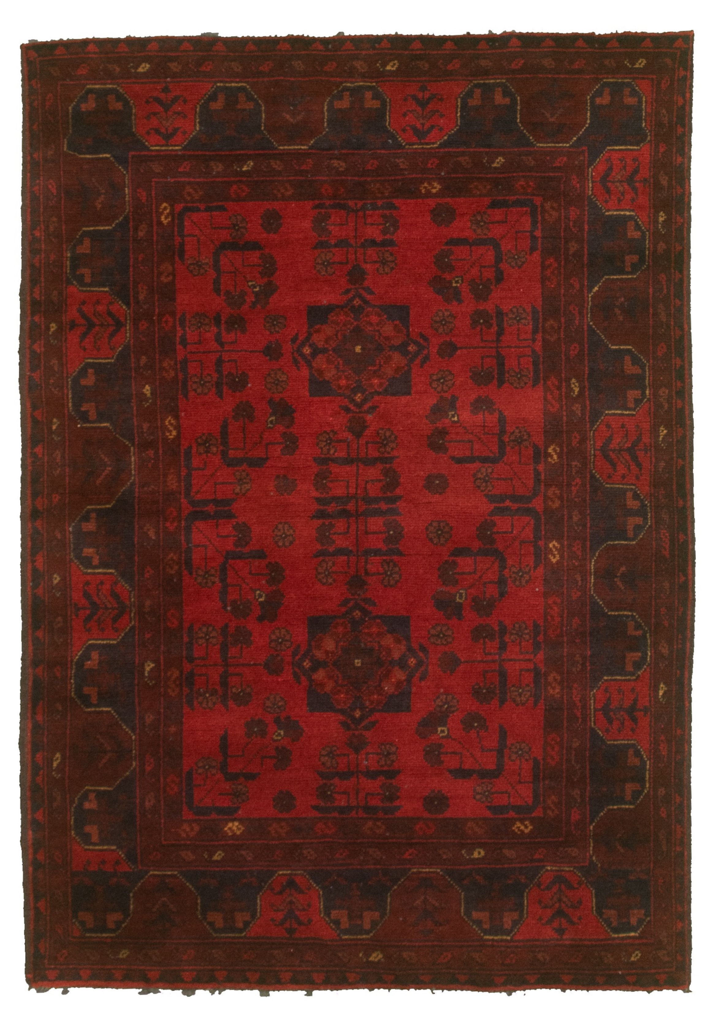 Hand-knotted Finest Khal Mohammadi Red  Rug 3'3" x 4'9" Size: 3'3" x 4'9"  