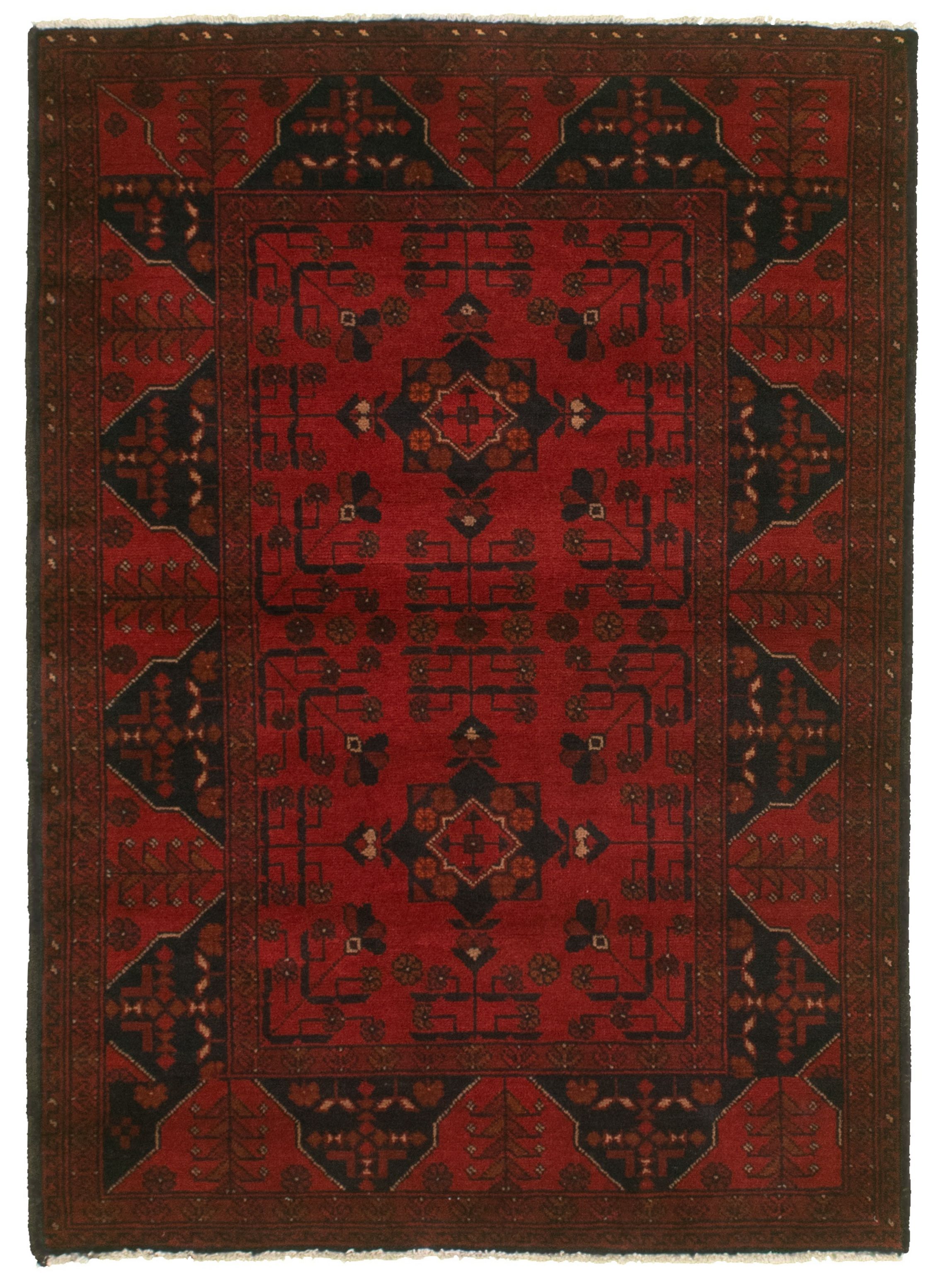 Hand-knotted Finest Khal Mohammadi Red  Rug 3'5" x 4'10"  Size: 3'5" x 4'10"  