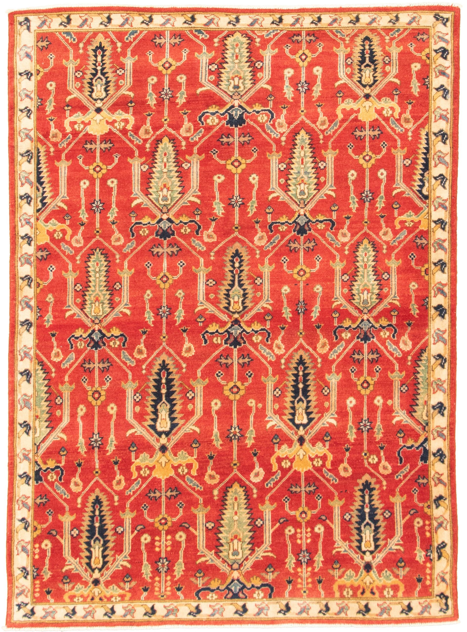 Hand-knotted Finest Gazni Red  Rug 4'11" x 6'11" Size: 4'11" x 6'11"  
