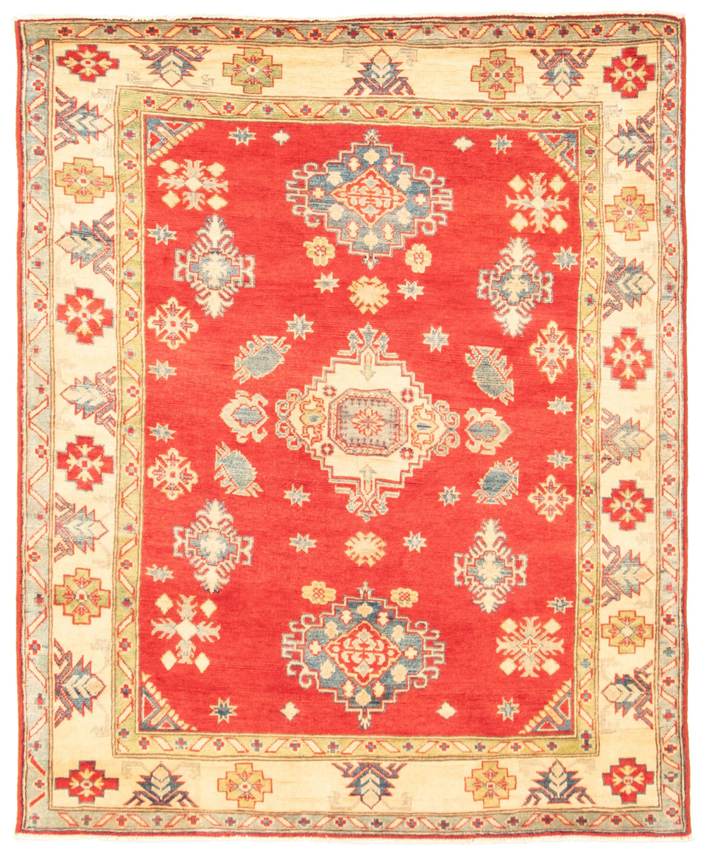 Hand-knotted Finest Gazni Red  Rug 5'2" x 6'3" Size: 5'2" x 6'3"  