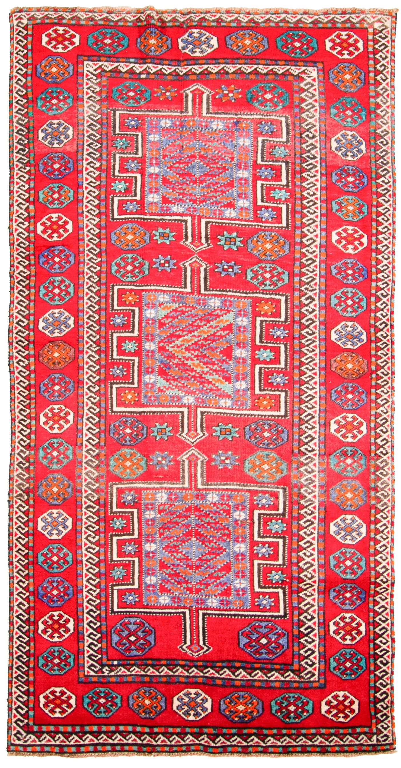Hand-knotted Hamadan  Wool Rug 4'5" x 9'1" Size: 4'5" x 9'1"  