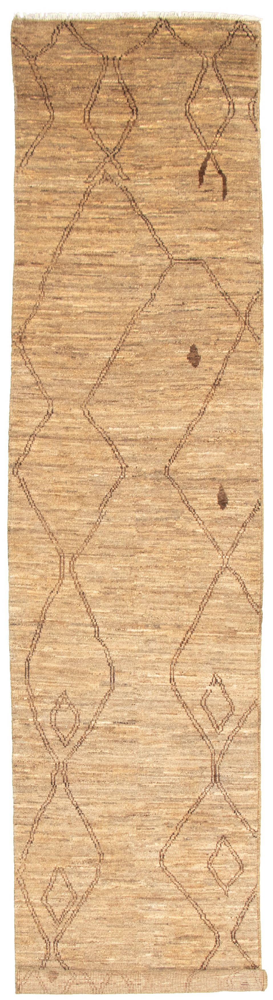 Hand-knotted Marrakech Tan Wool Rug 2'9" x 11'10" Size: 2'9" x 11'10"  