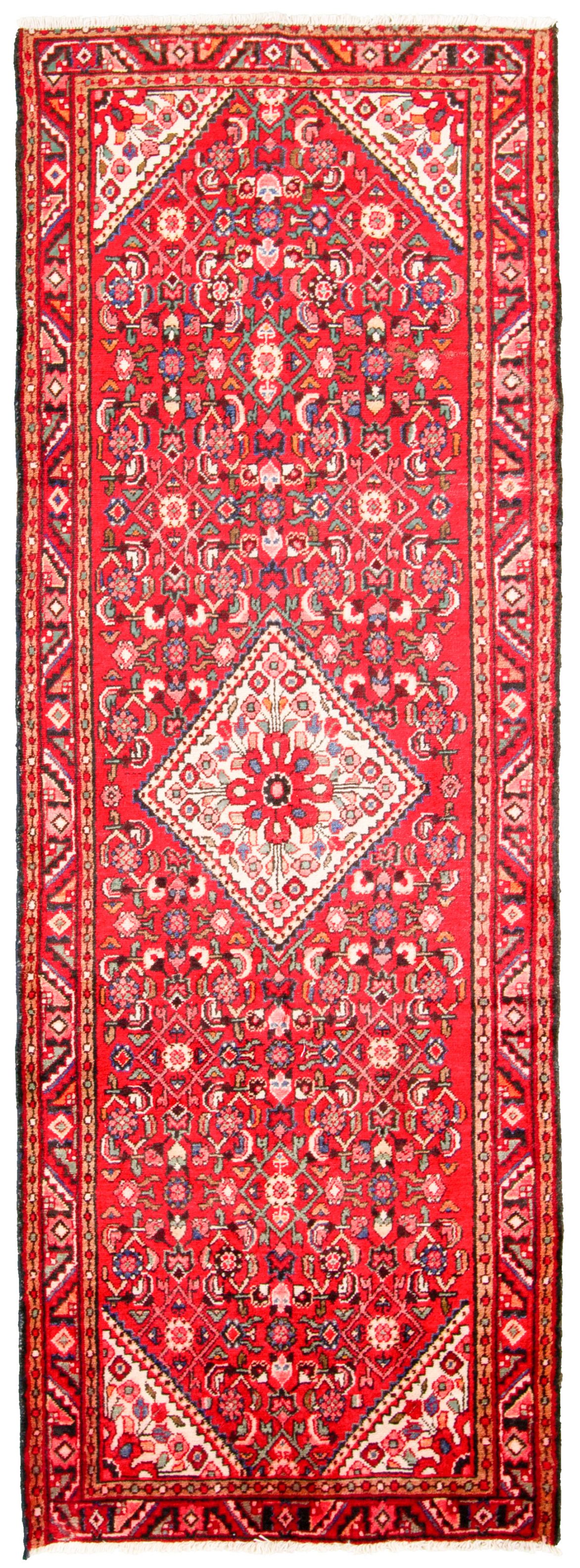 Hand-knotted Hamadan  Wool Rug 4'3" x 9'8" Size: 4'3" x 9'8"  