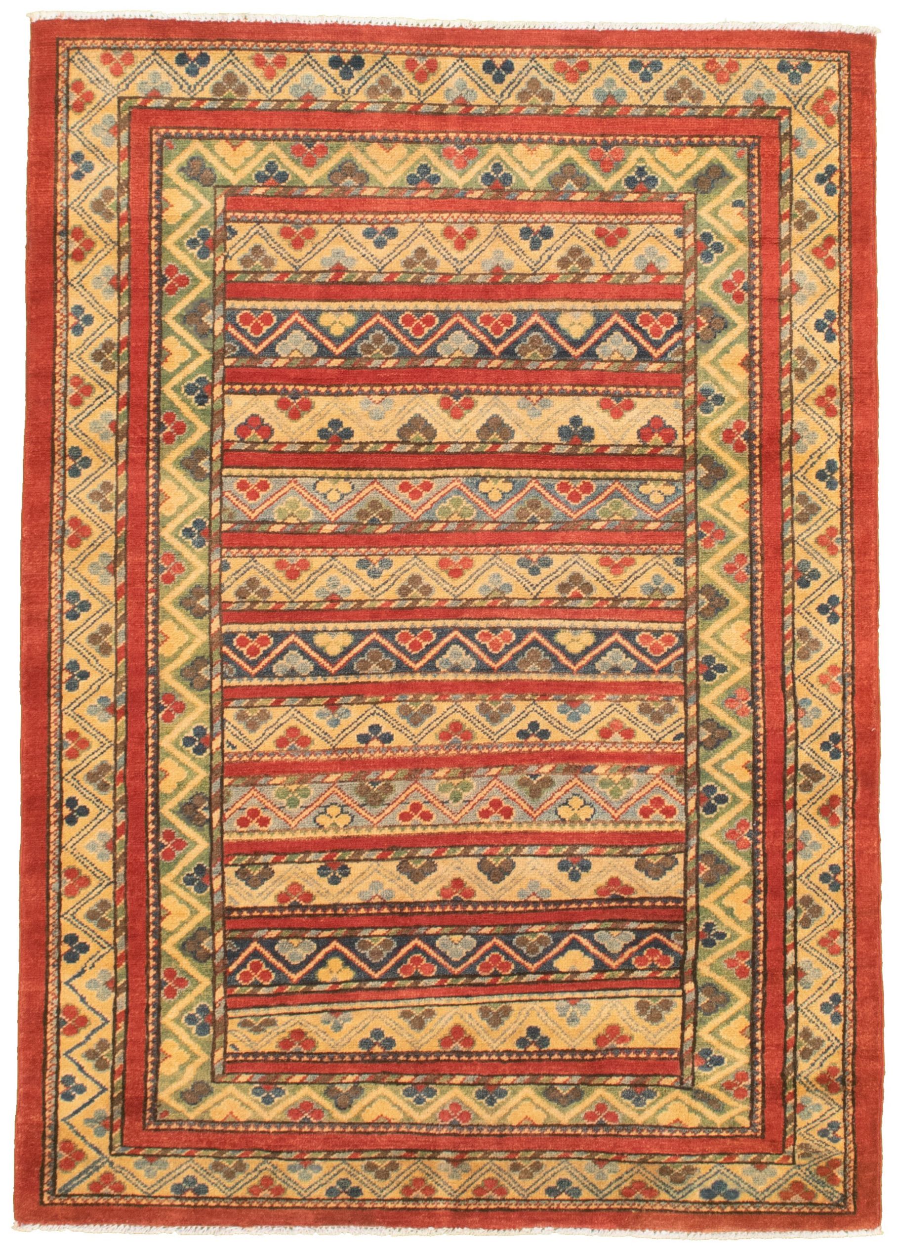 Hand-knotted Finest Gazni Red  Rug 4'0" x 5'10" Size: 4'0" x 5'10"  
