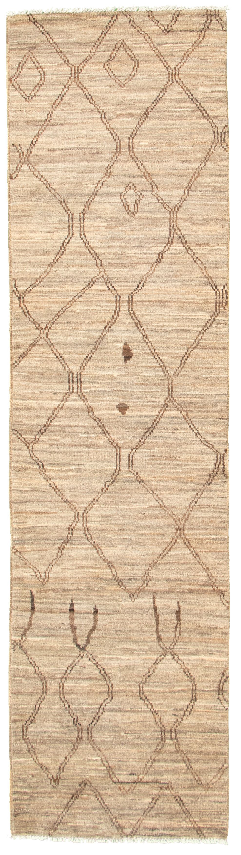 Hand-knotted Marrakech Grey Wool Rug 2'7" x 9'9" Size: 2'7" x 9'9"  