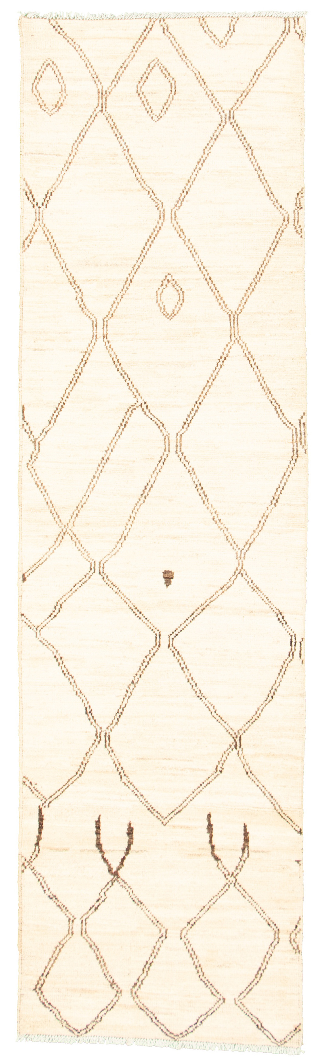 Hand-knotted Marrakech Cream Wool Rug 2'8" x 9'7" Size: 2'8" x 9'7"  