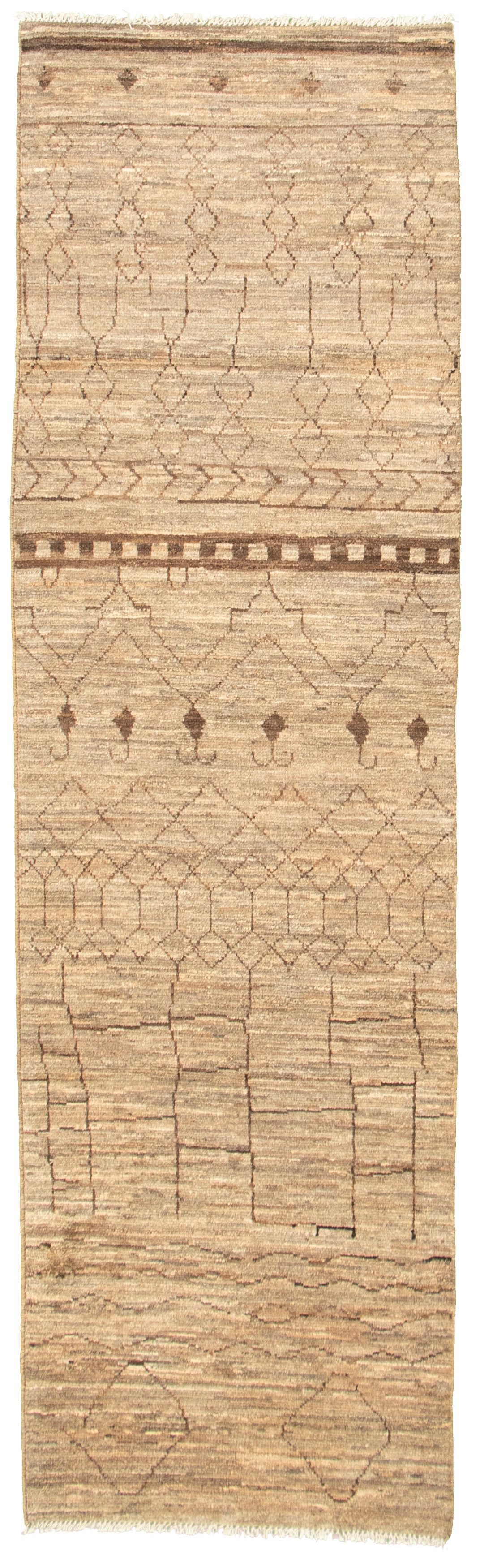 Hand-knotted Marrakech Tan Wool Rug 2'9" x 9'6" Size: 2'9" x 9'6"  