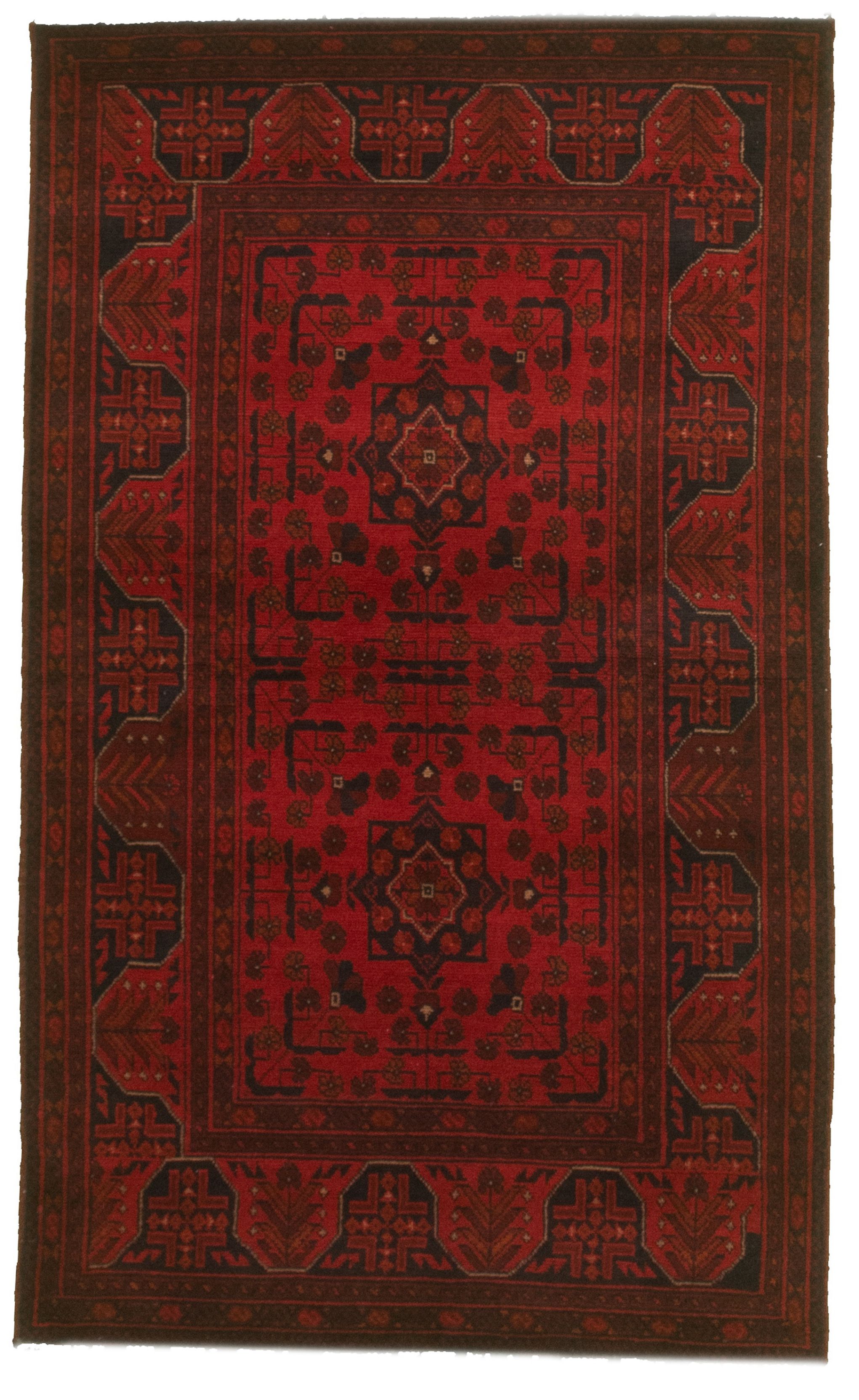 Hand-knotted Finest Khal Mohammadi Red  Rug 3'3" x 5'8" Size: 3'3" x 5'8"  
