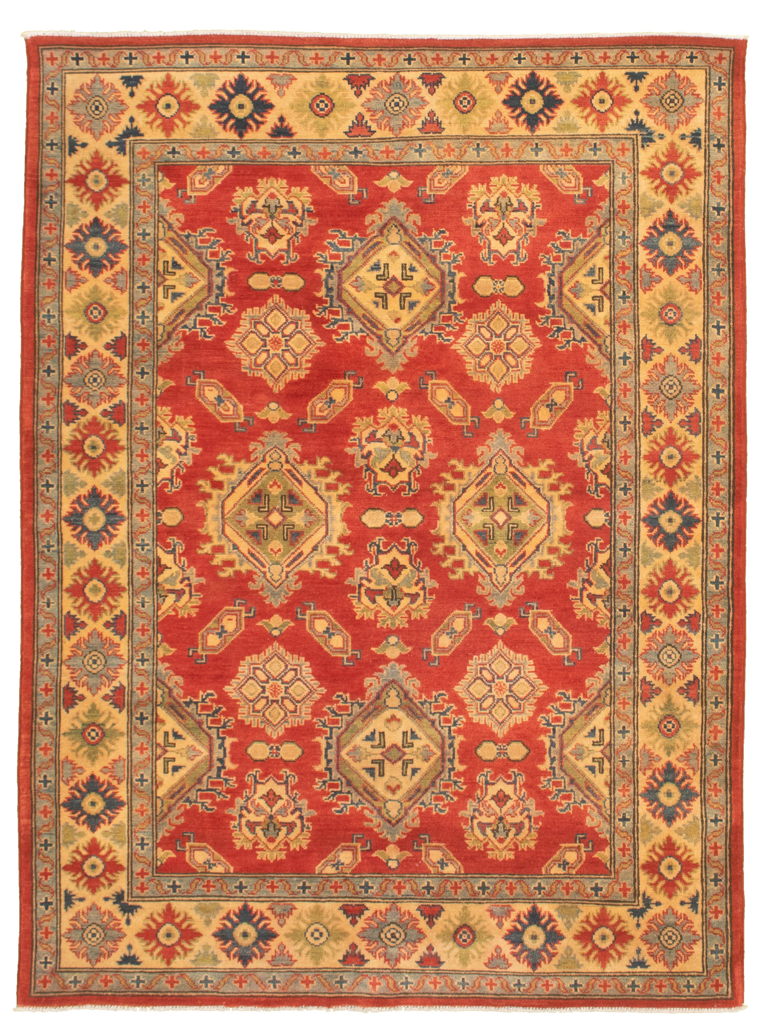 Hand-knotted Finest Gazni Red  Rug 5'0" x 6'11" Size: 5'0" x 6'11"  