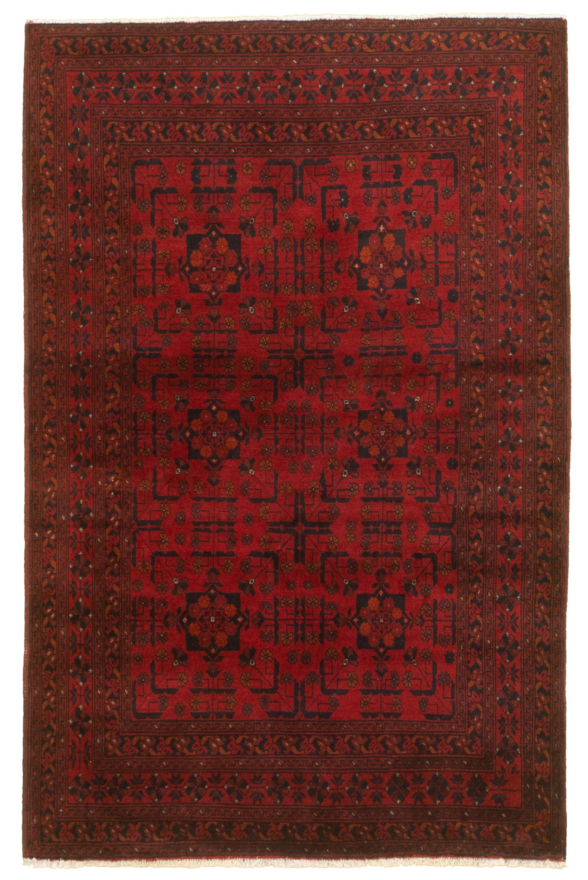 Hand-knotted Finest Khal Mohammadi Red  Rug 4'1" x 6'3" Size: 4'1" x 6'3"  