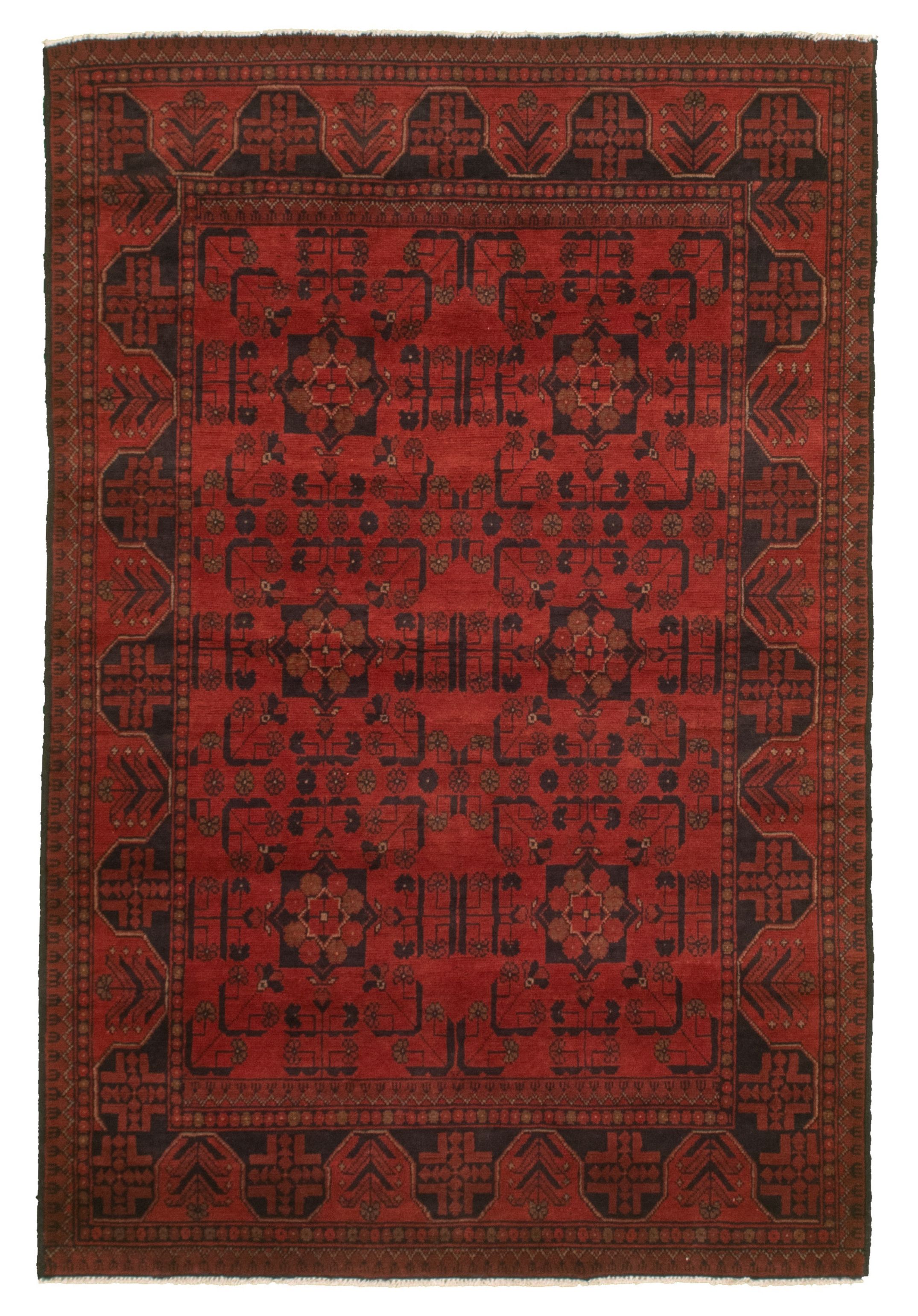 Hand-knotted Finest Khal Mohammadi Dark Copper  Rug 4'2" x 6'3" Size: 4'2" x 6'3"  