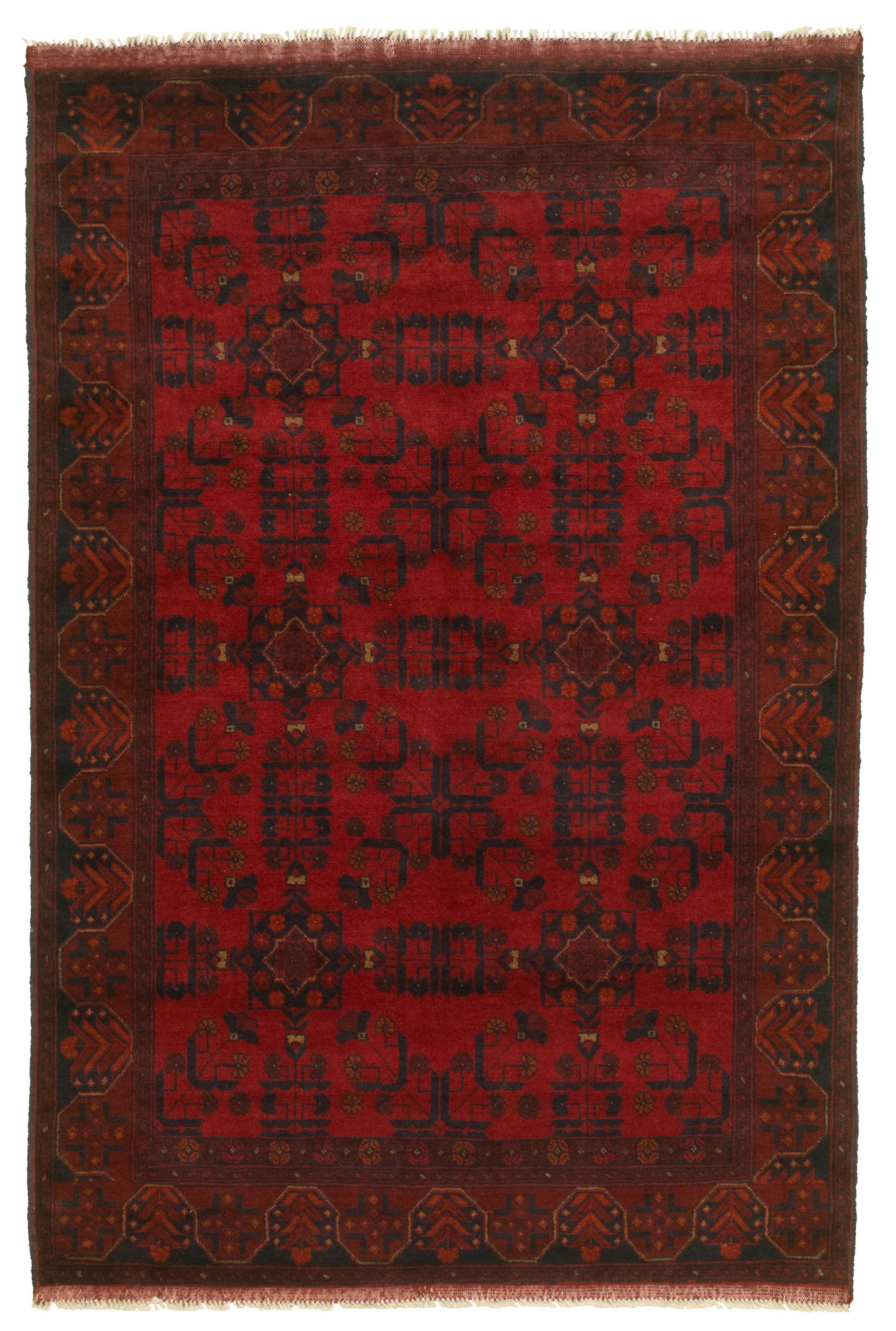 Hand-knotted Finest Khal Mohammadi Red  Rug 4'5" x 6'5" Size: 4'5" x 6'5"  