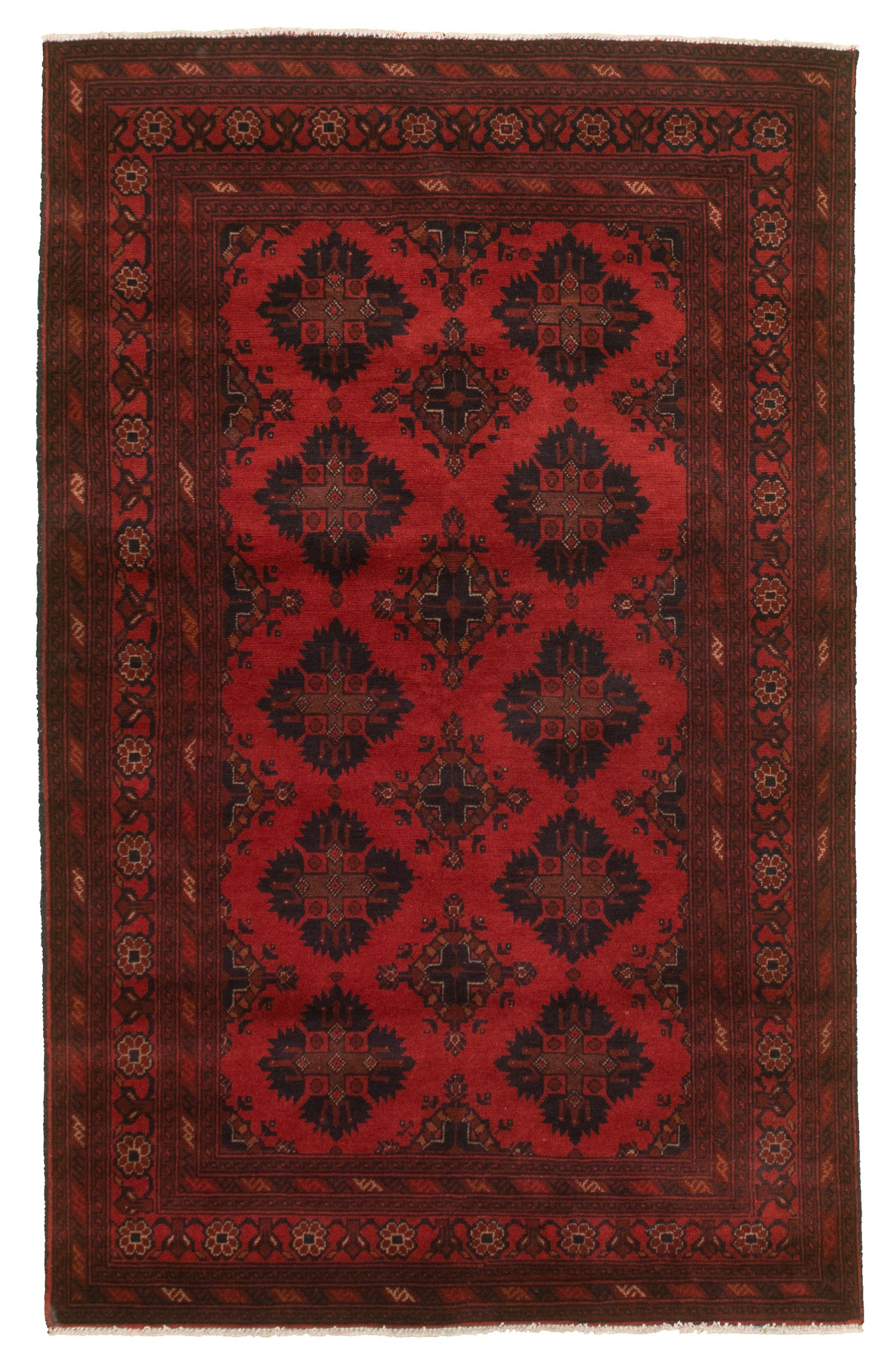 Hand-knotted Finest Khal Mohammadi Red  Rug 4'2" x 6'8" Size: 4'2" x 6'8"  