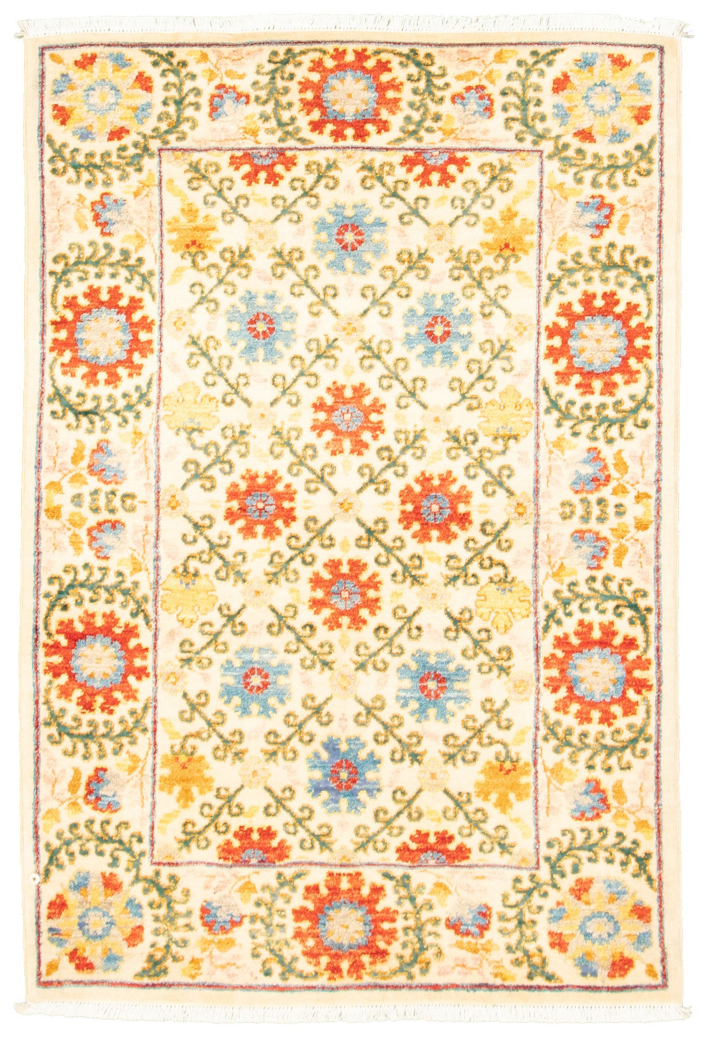 Hand-knotted Signature Collection Cream Wool Rug 3'1" x 4'5" Size: 3'1" x 4'5"  