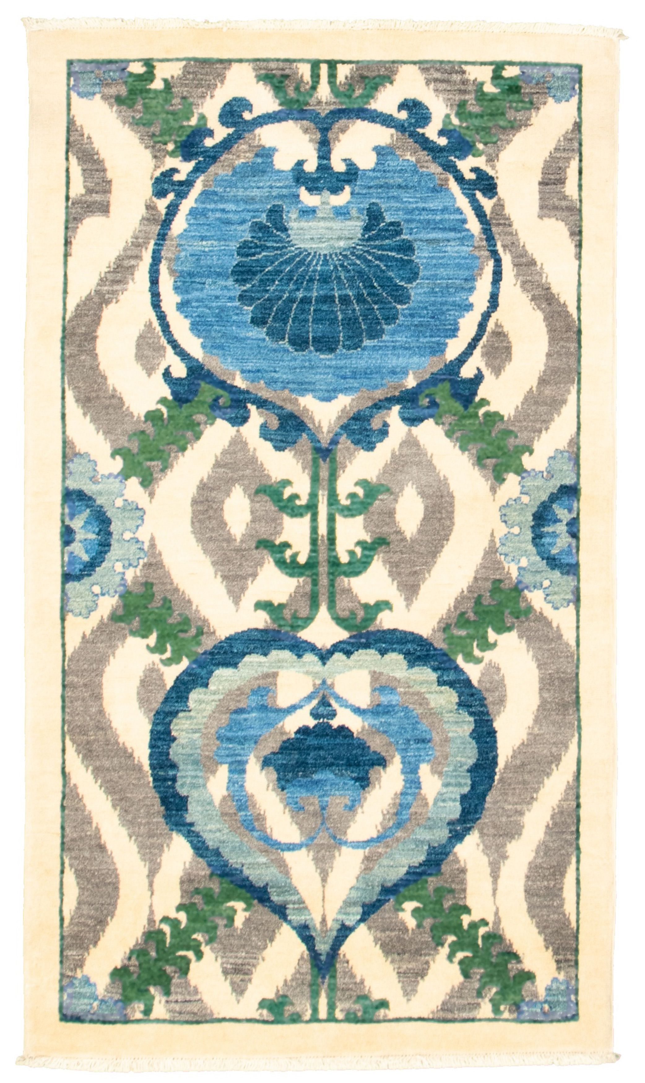 Hand-knotted Signature Collection Cream Wool Rug 3'1" x 5'1" Size: 3'1" x 5'1"  